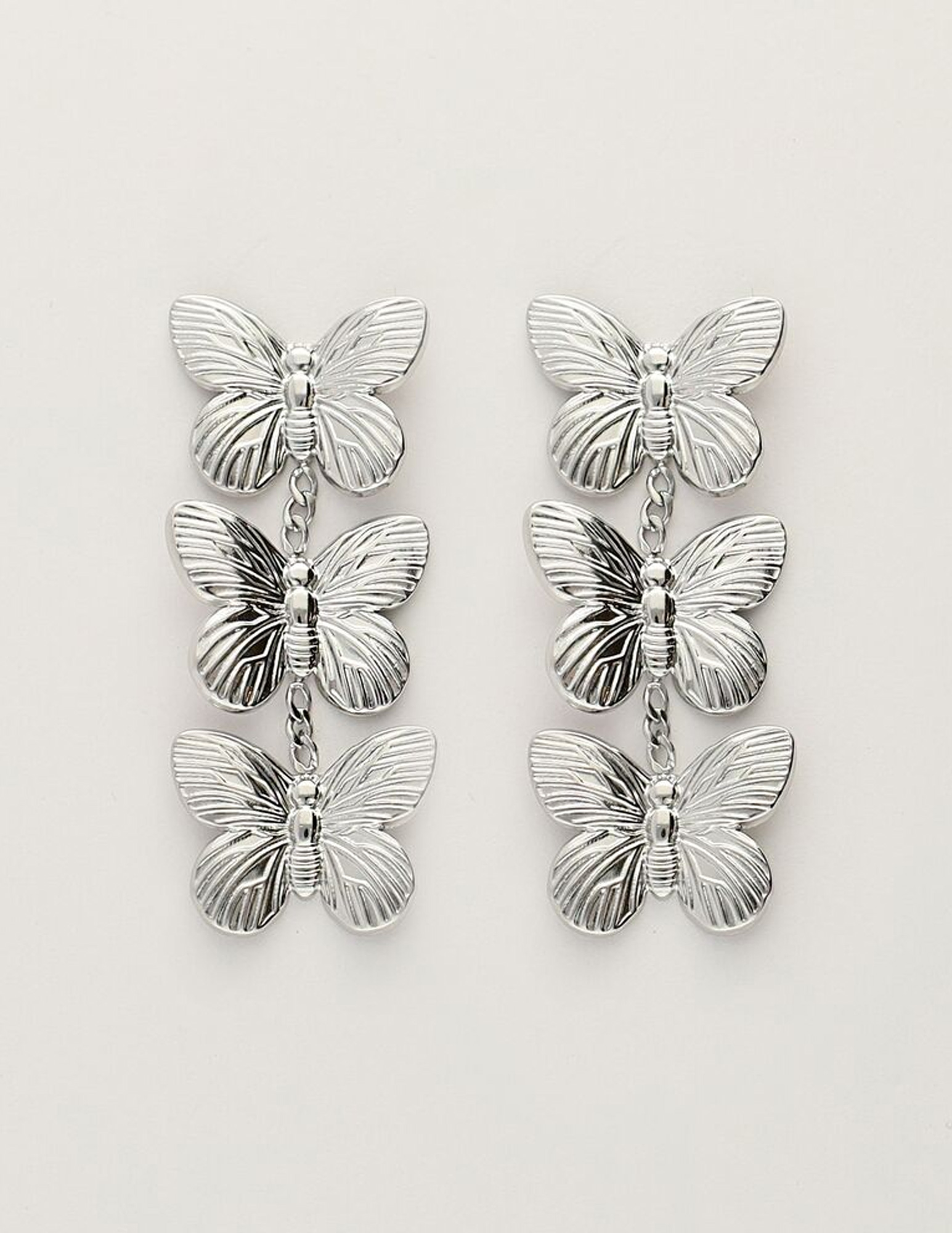 My Jewellery Oorbellen met 3 vlinders MJ11397 Zilver
