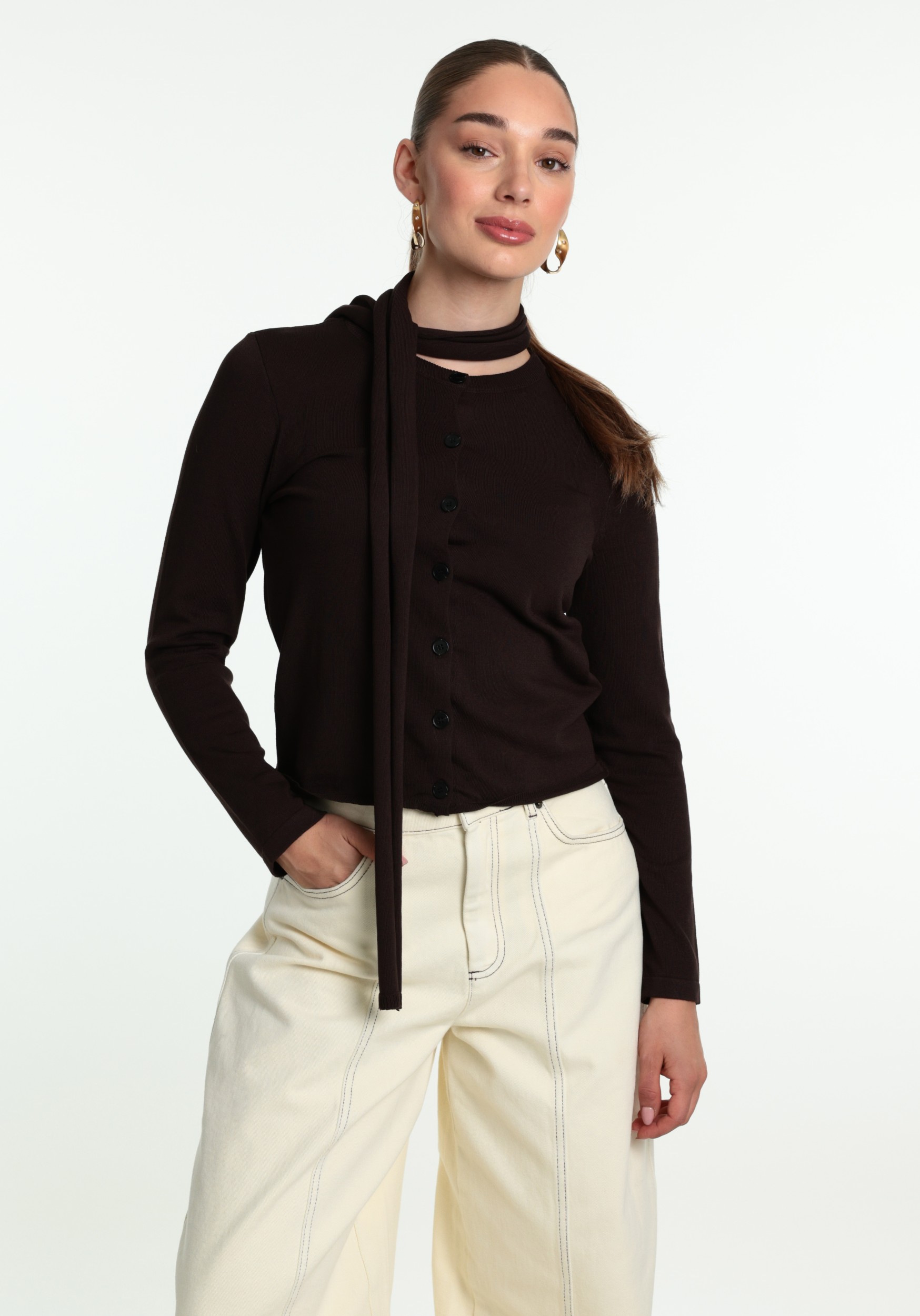 VERO MODA Vest Aida 10350301 Donker bruin