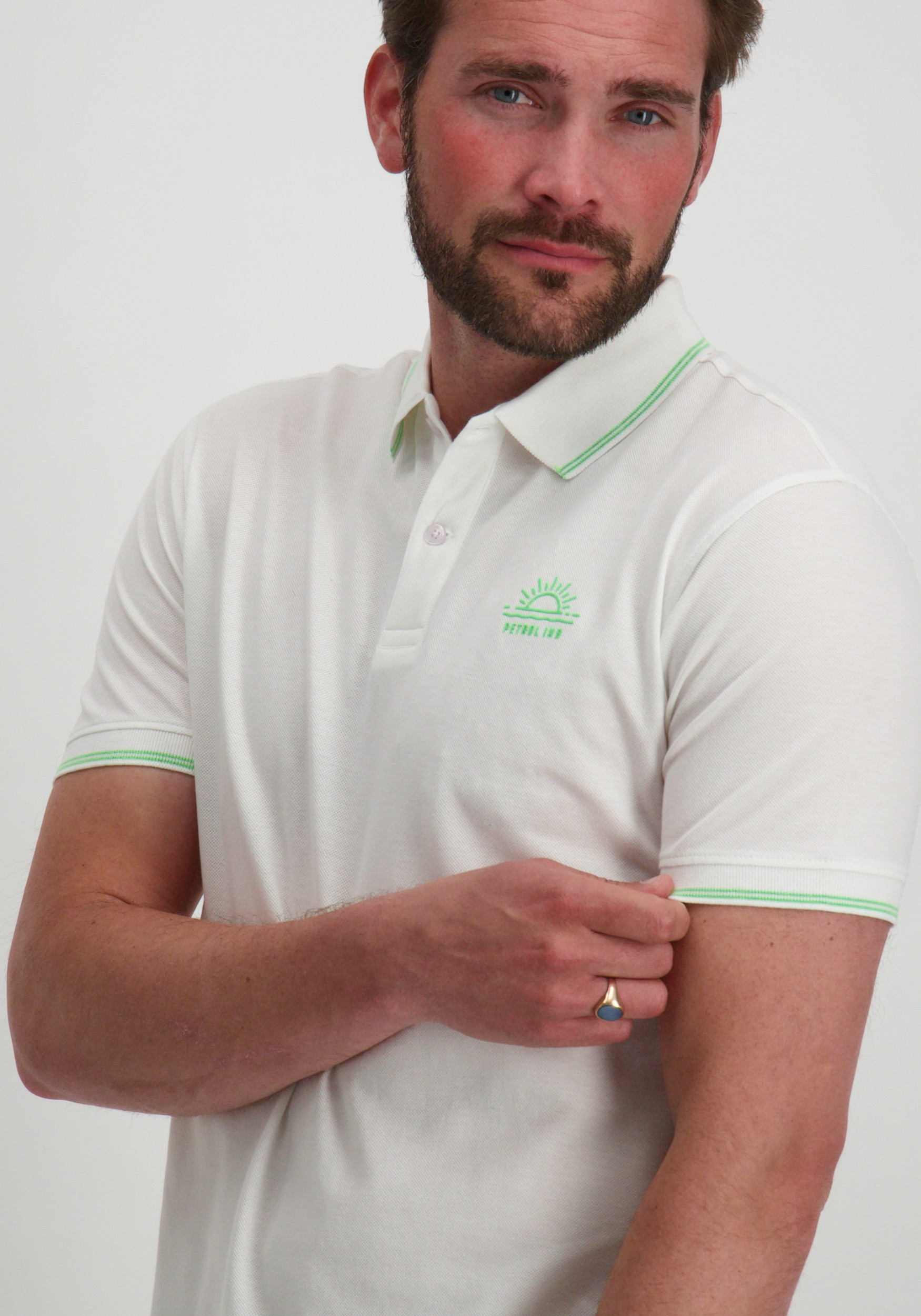 Petrol Polo korte mouwen M-1040-POL107 Wit