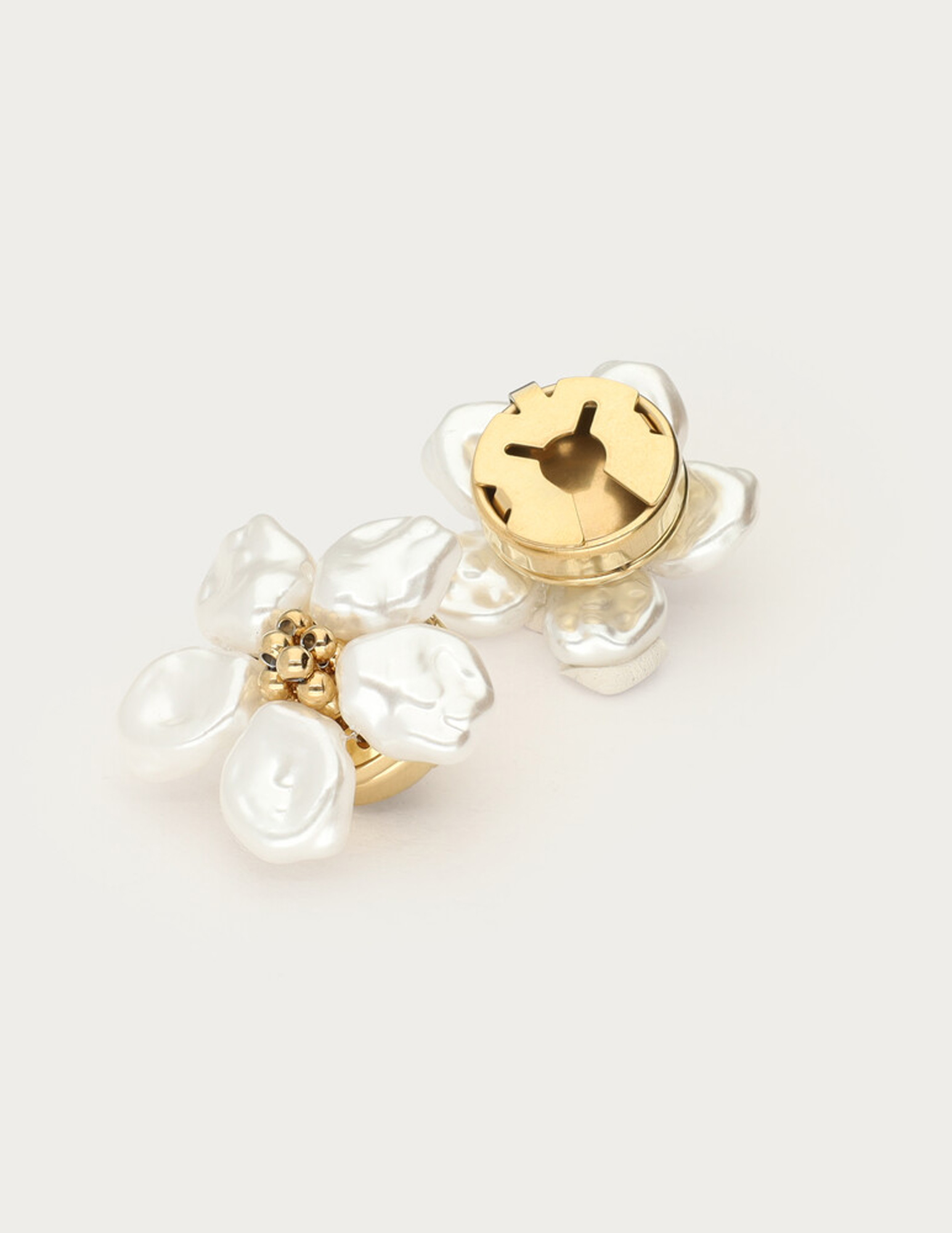 My Jewellery Knopen set witte bloemen MJ16025 Goud