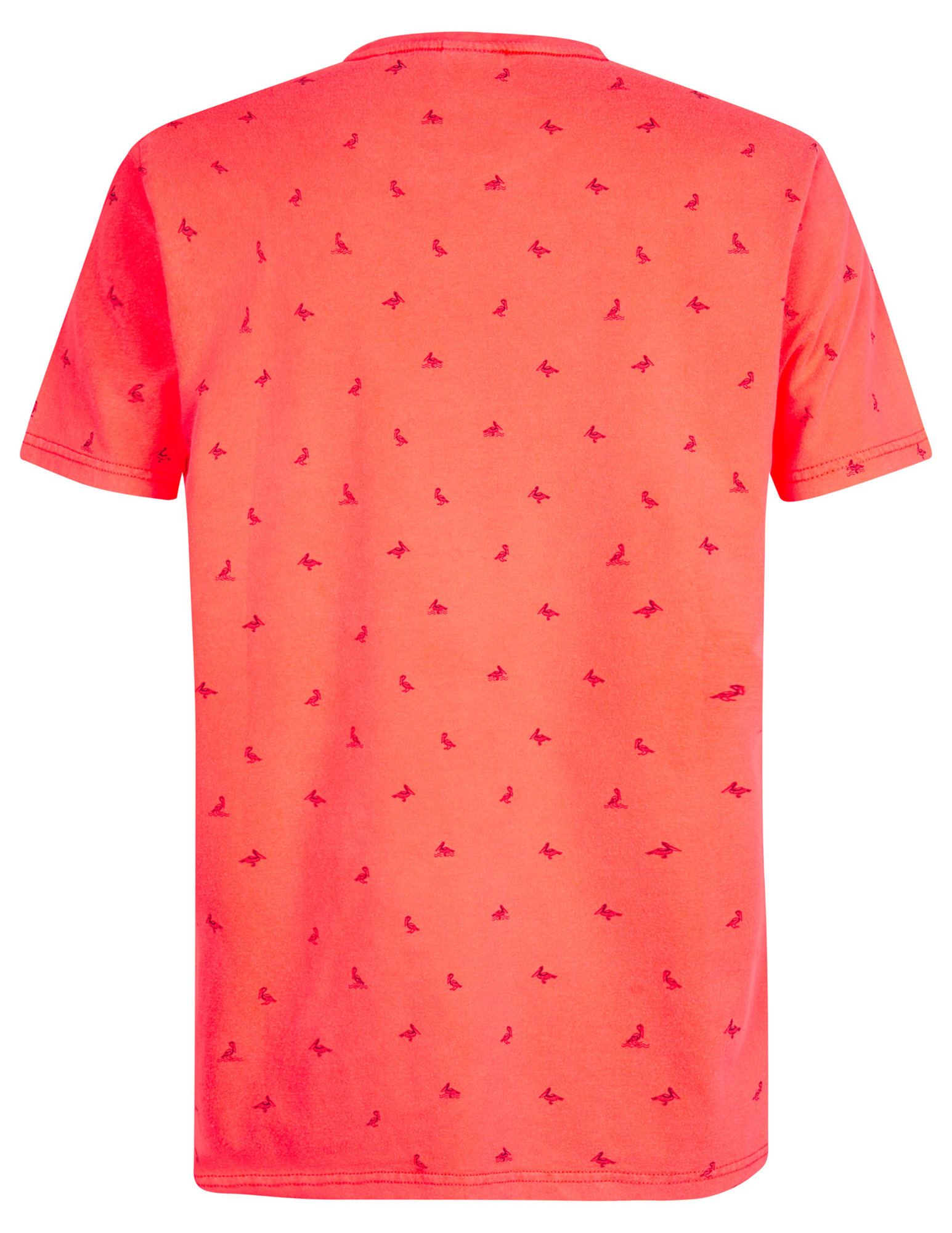 Petrol T-shirt met pelikaan print M-1050-TSR118 Koraal