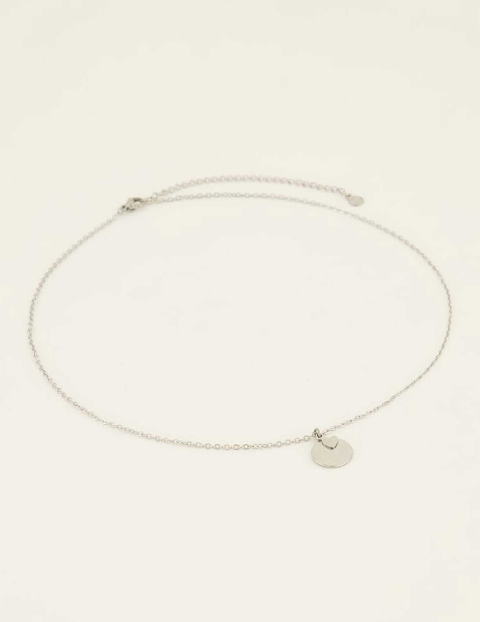 My Jewellery Ketting met munt en hart MJ08432 Zilver