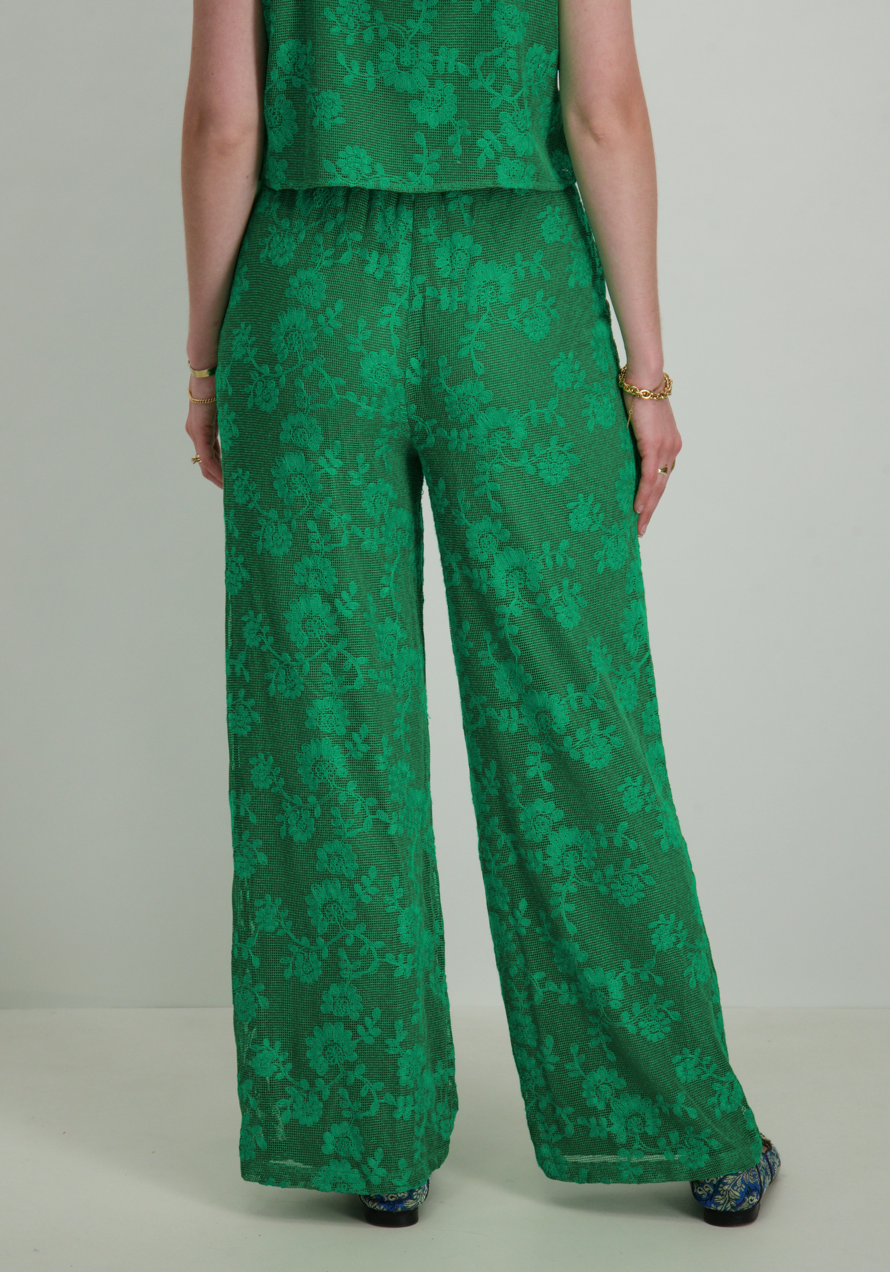 Refined Department Knitted wide leg pants Mara R2503128647 Groen