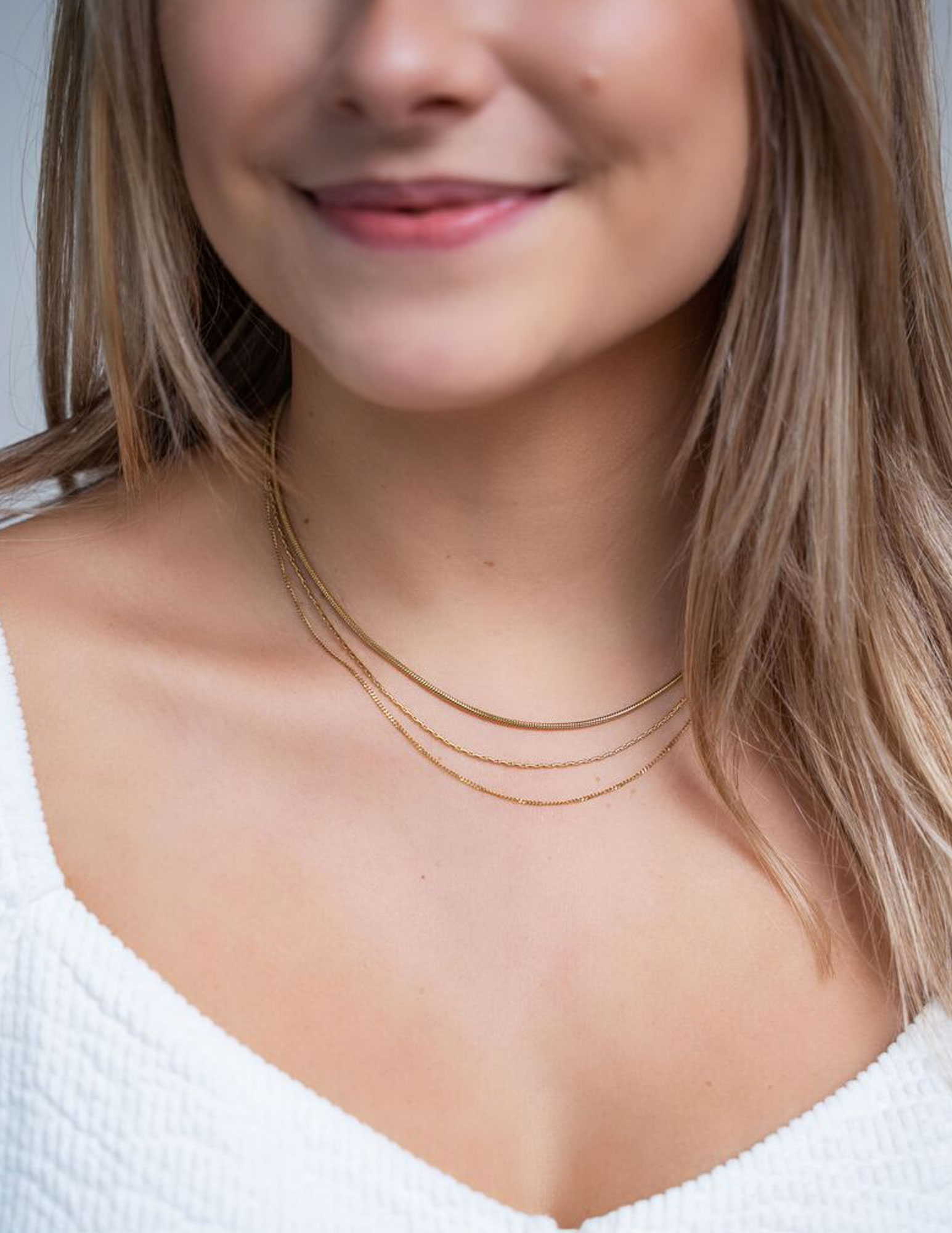 My Jewellery Ketting met 3 lagen MJ07694 Zilver