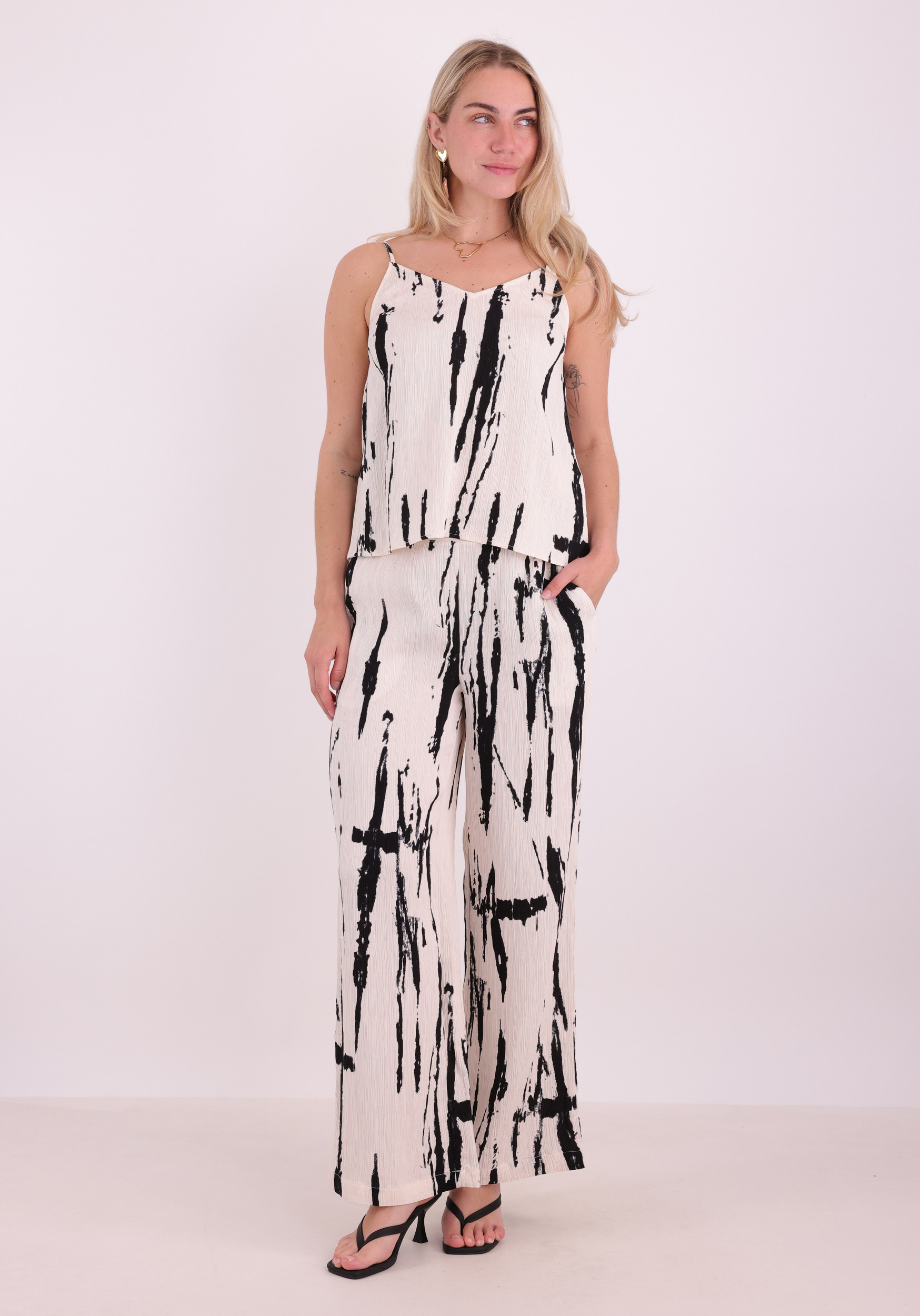 Culture Broek Ora 50113134 Zwart/Wit