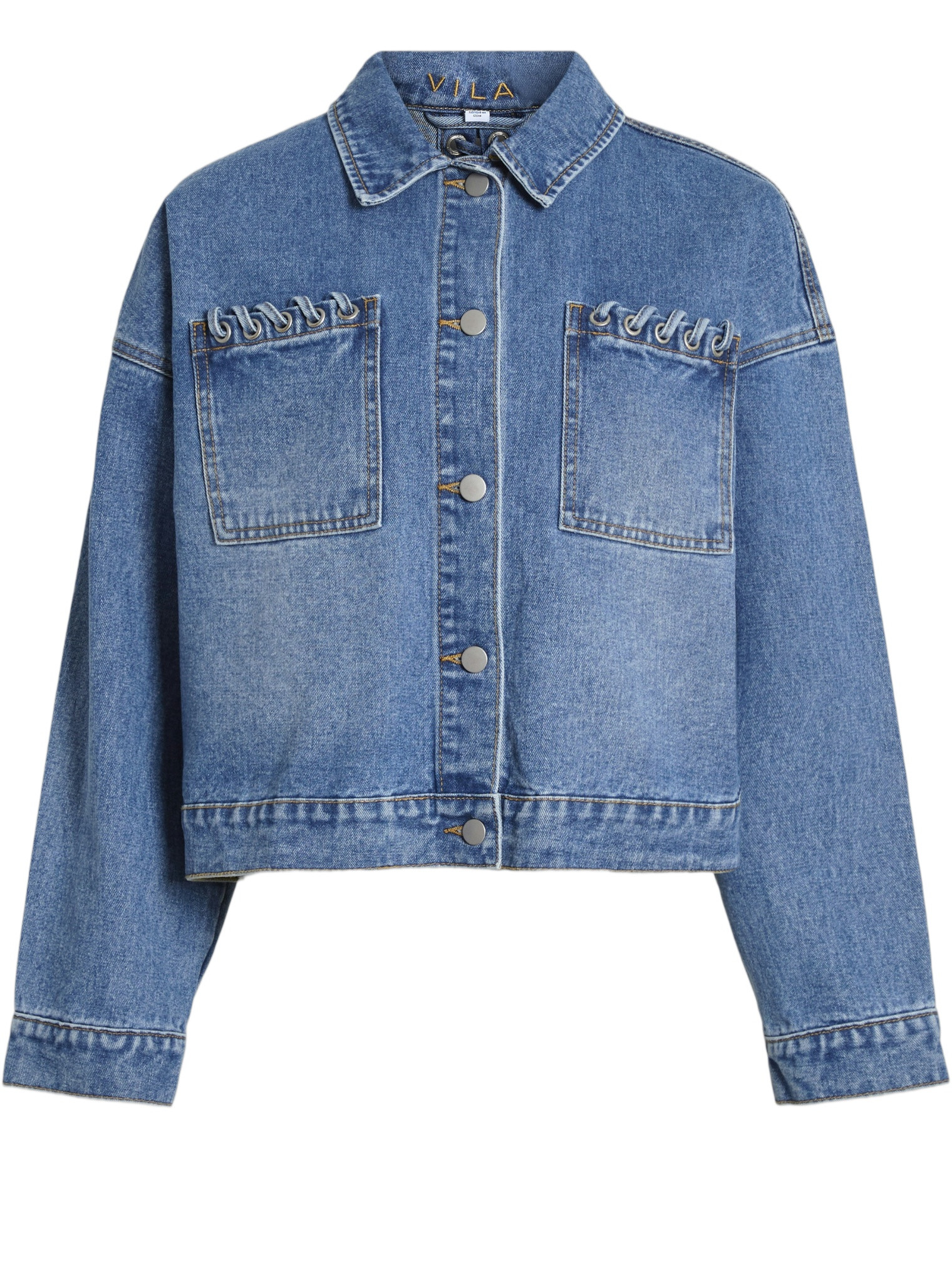 Vila Denim jacket Viea eyelet 14108261 Blauw