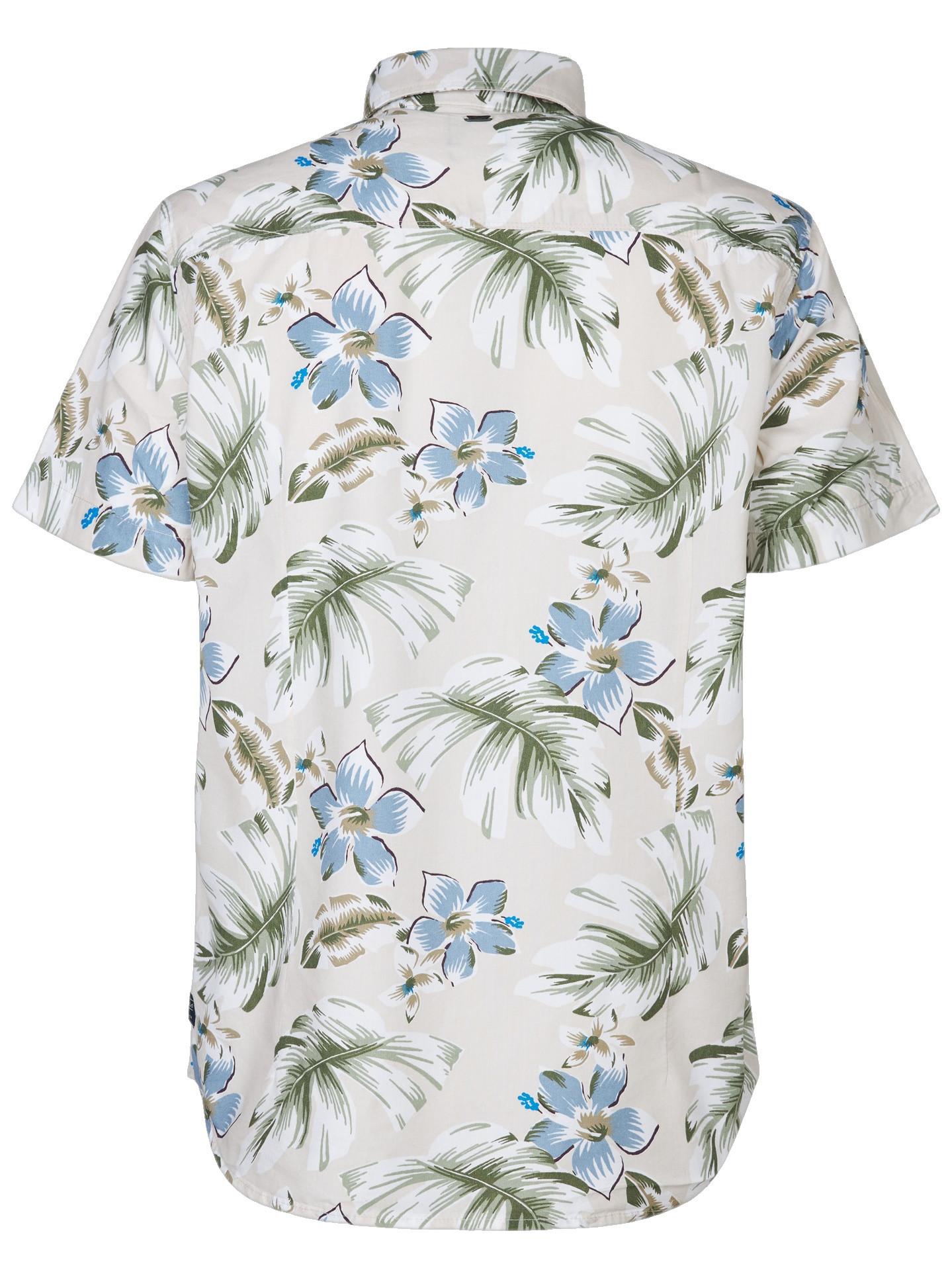 Petrol Overhemd met tropische print M-1050-SIS418 Beige