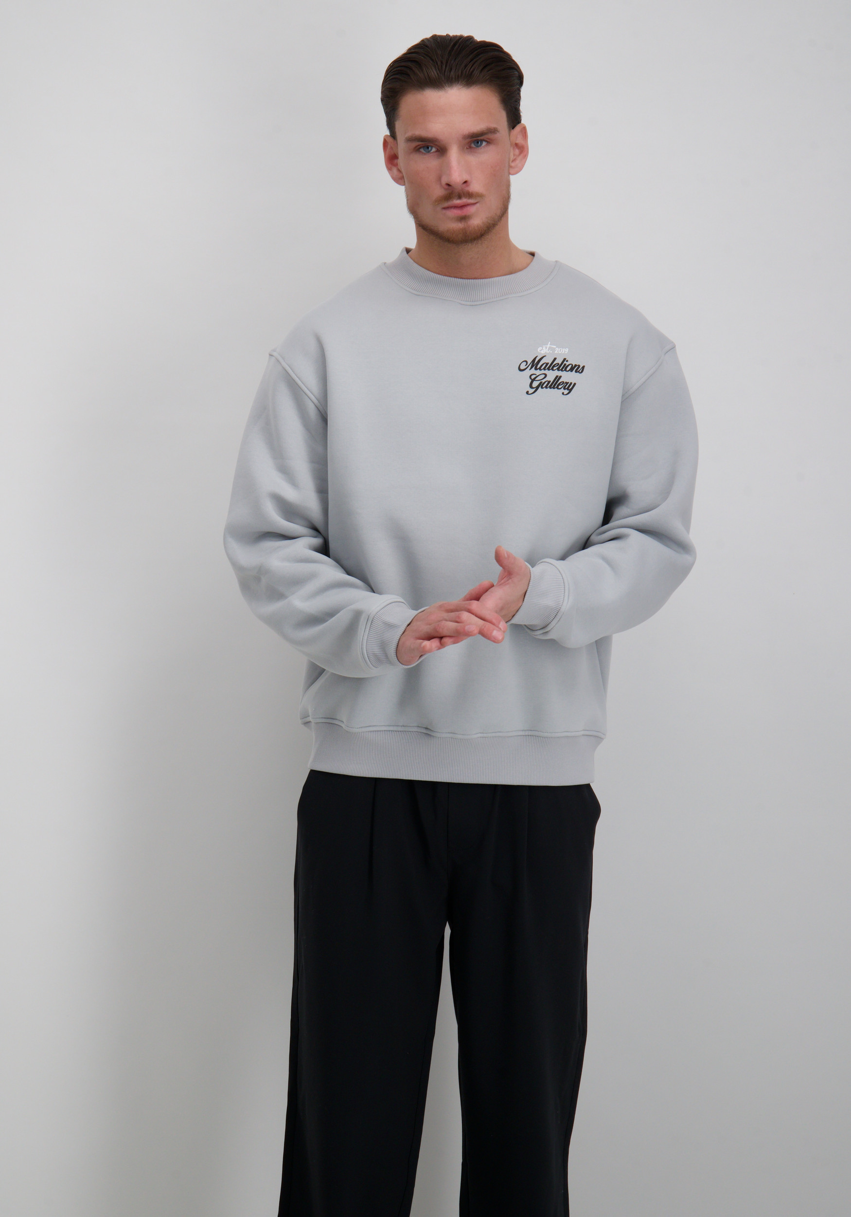 Malelions Sweater Gallery MM2-AW25-34 Licht blauw