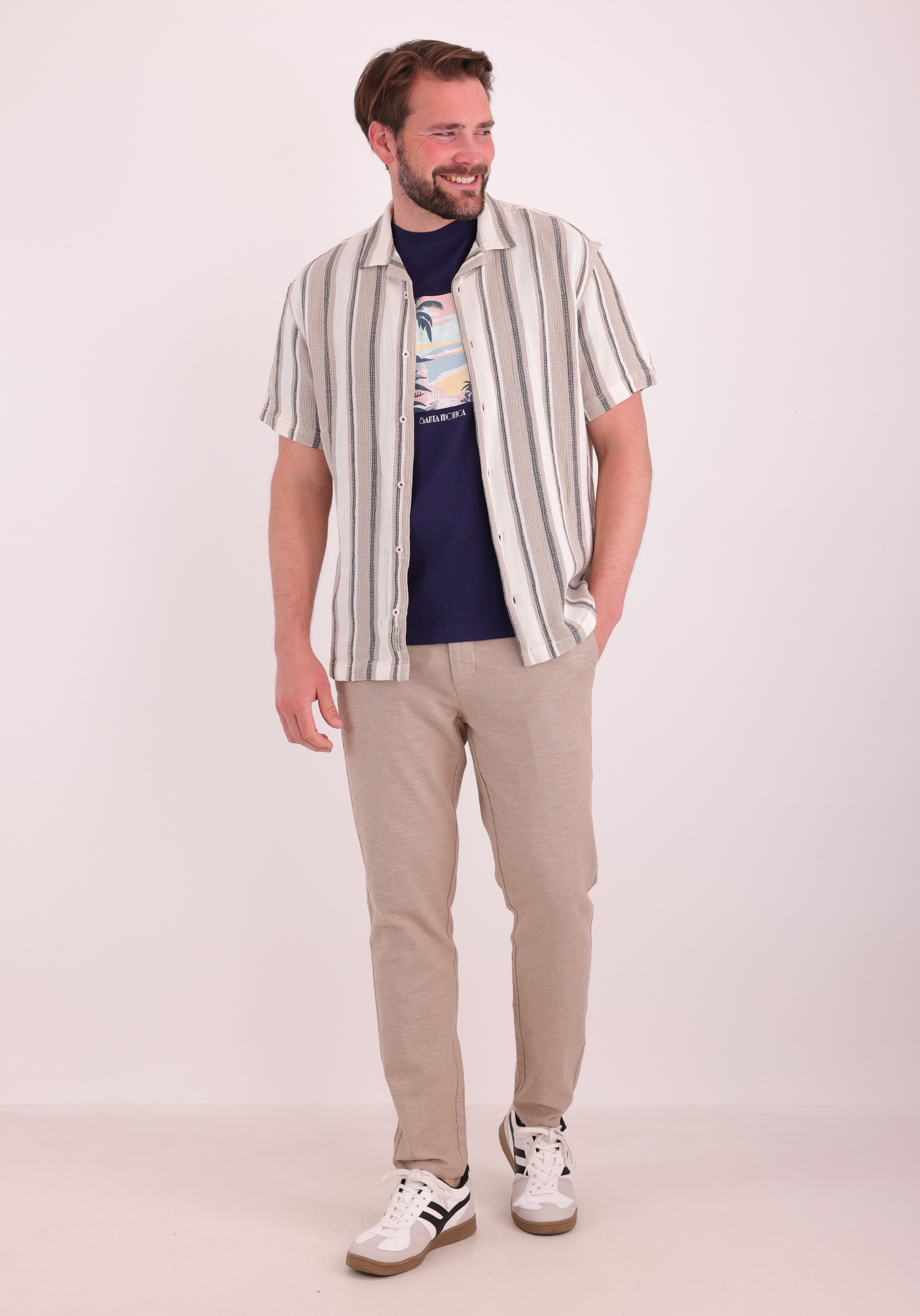 Petrol Overhemd M-1060-SIS429 Licht Bruin