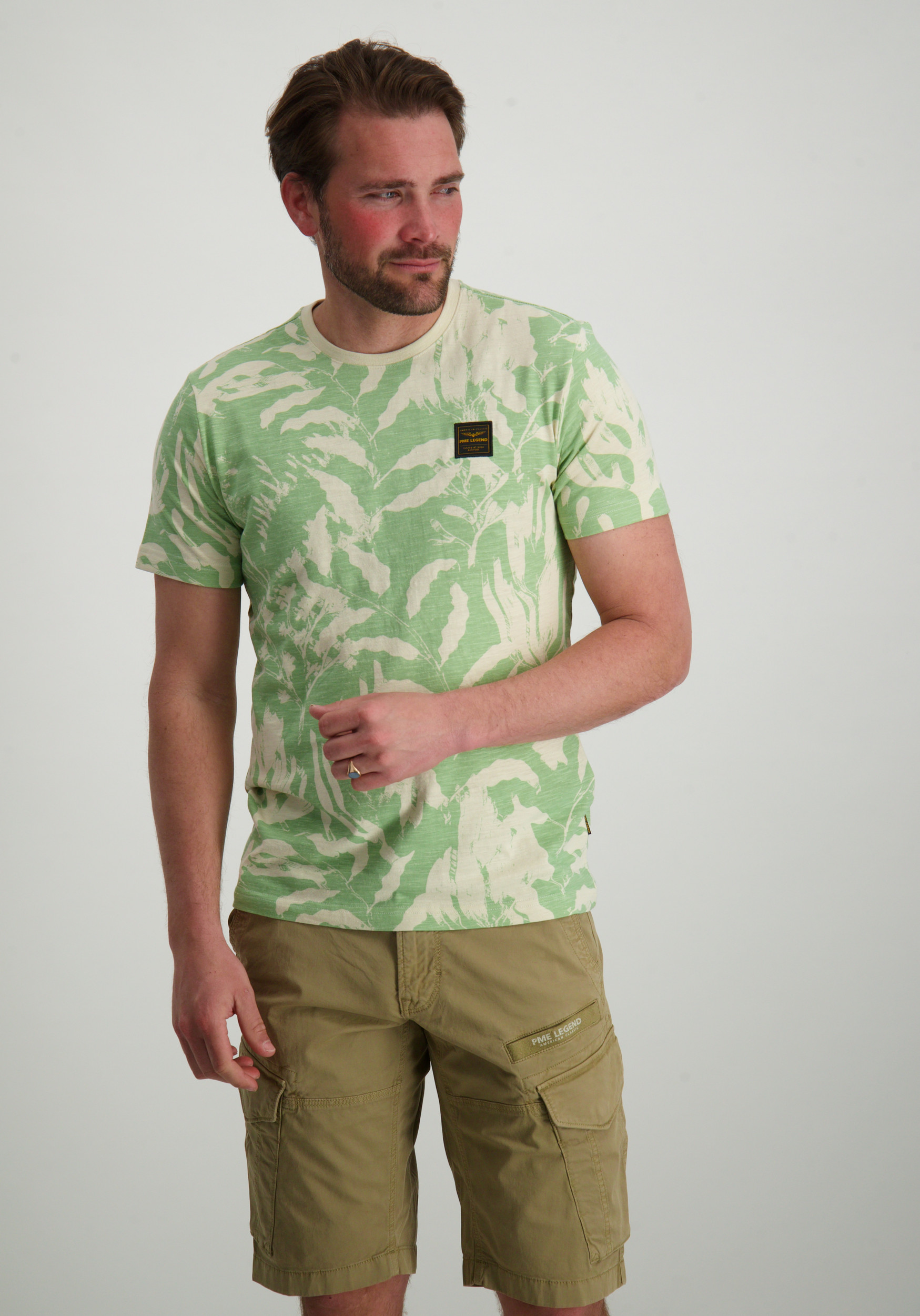 PME Legend T-shirt all-over print PTSS2504588 Groen