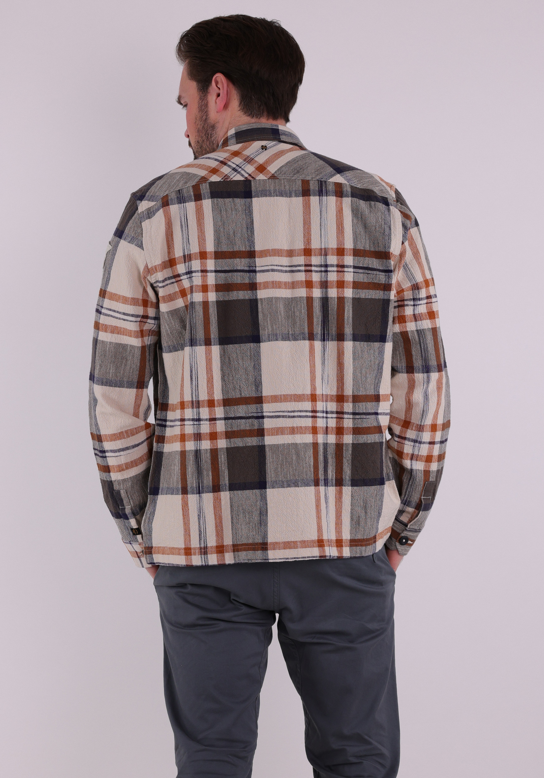 PME Legend Overhemd checked PSI2602218 Bruin