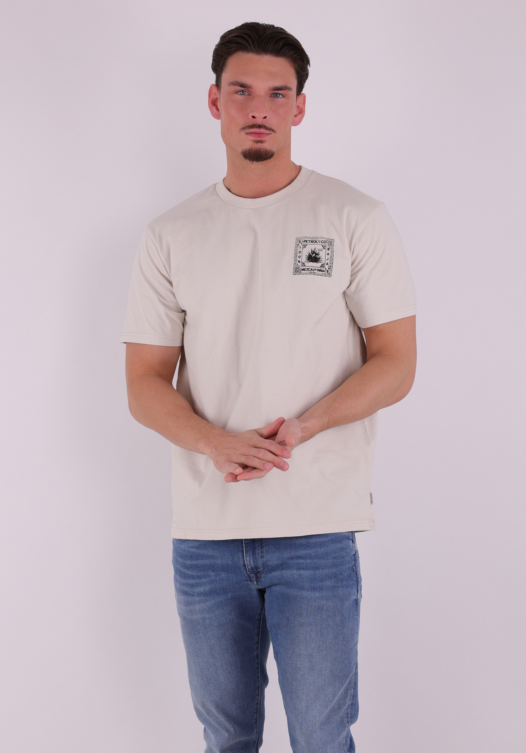 Petrol T-shirt M-1060-TSR740 Zand