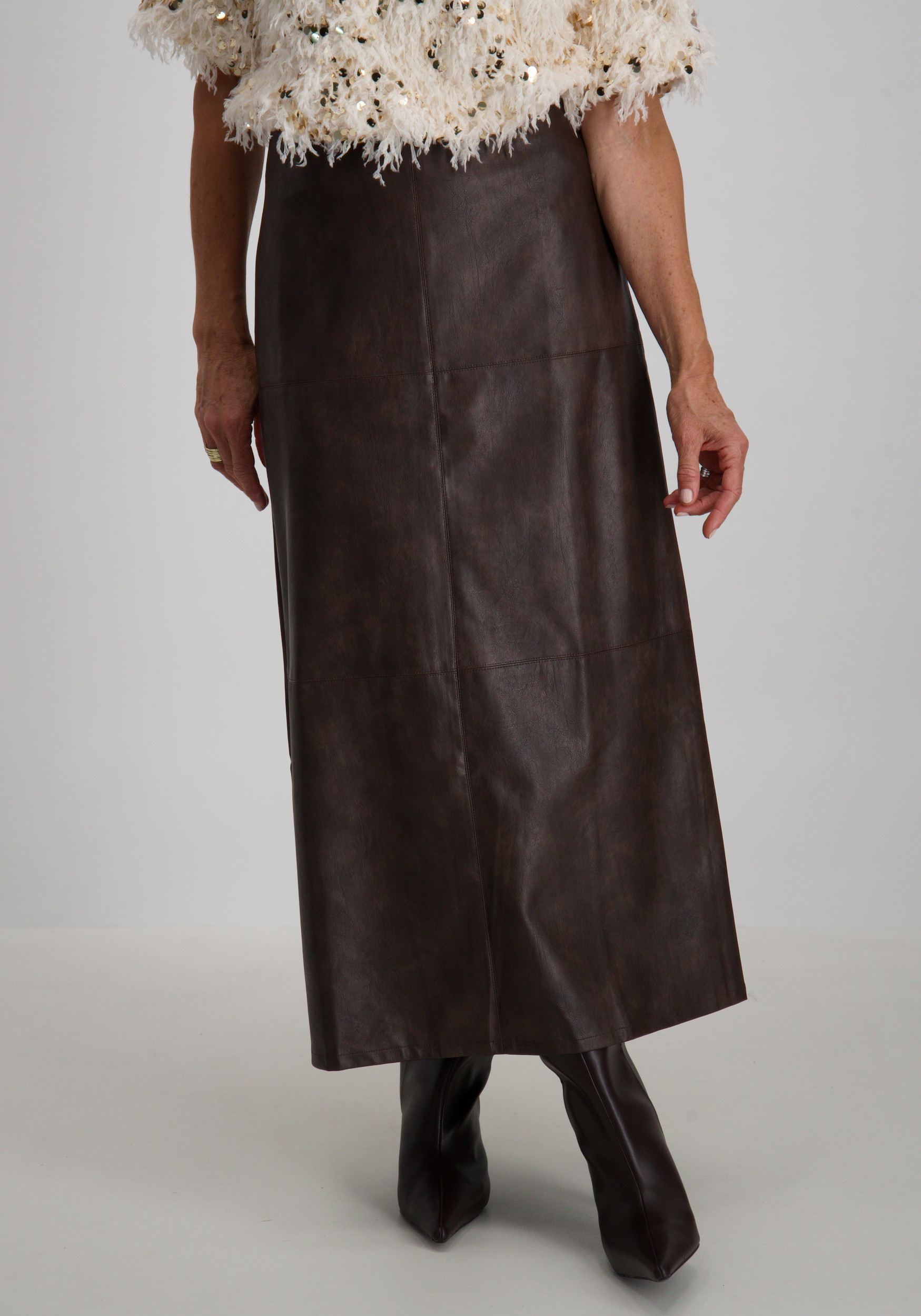 Geisha Rok leatherlook 56503-10 Donker bruin