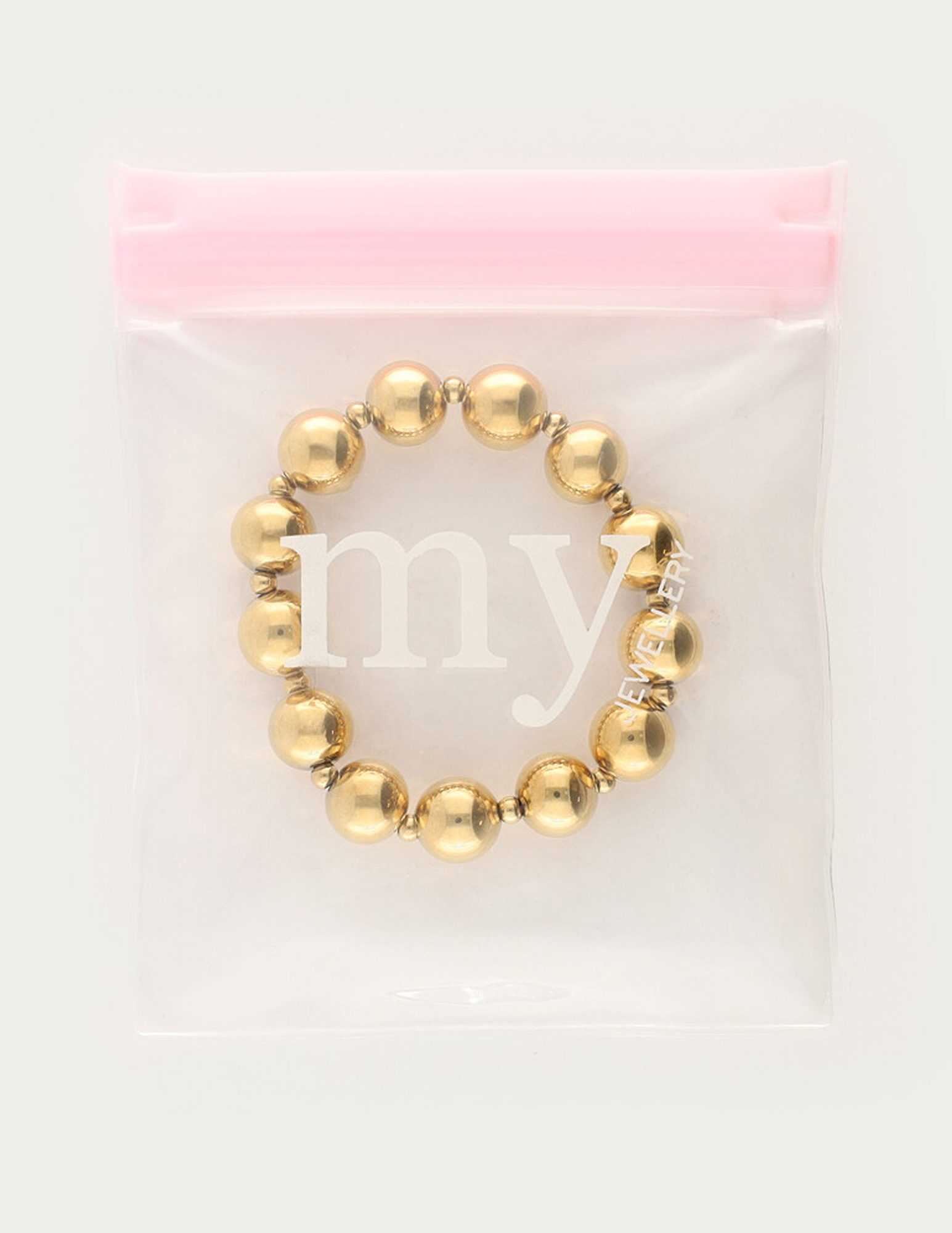 My Jewellery Elastieken armband chunky kralen MJ14710 Goud