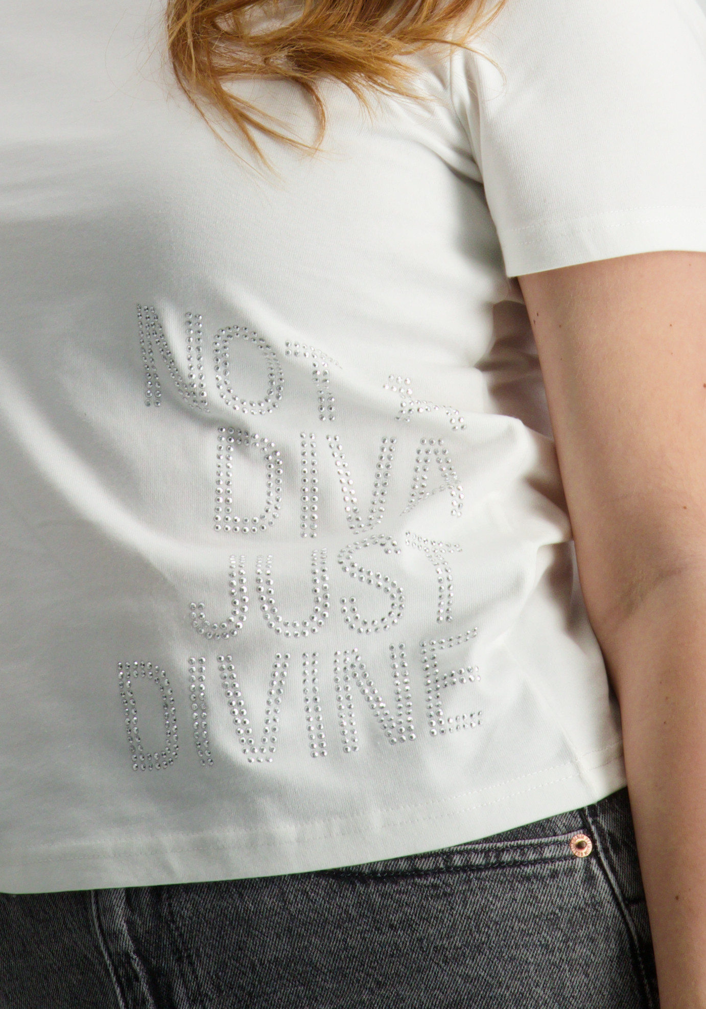 Only T-shirt Riri stones 15345366 Wit