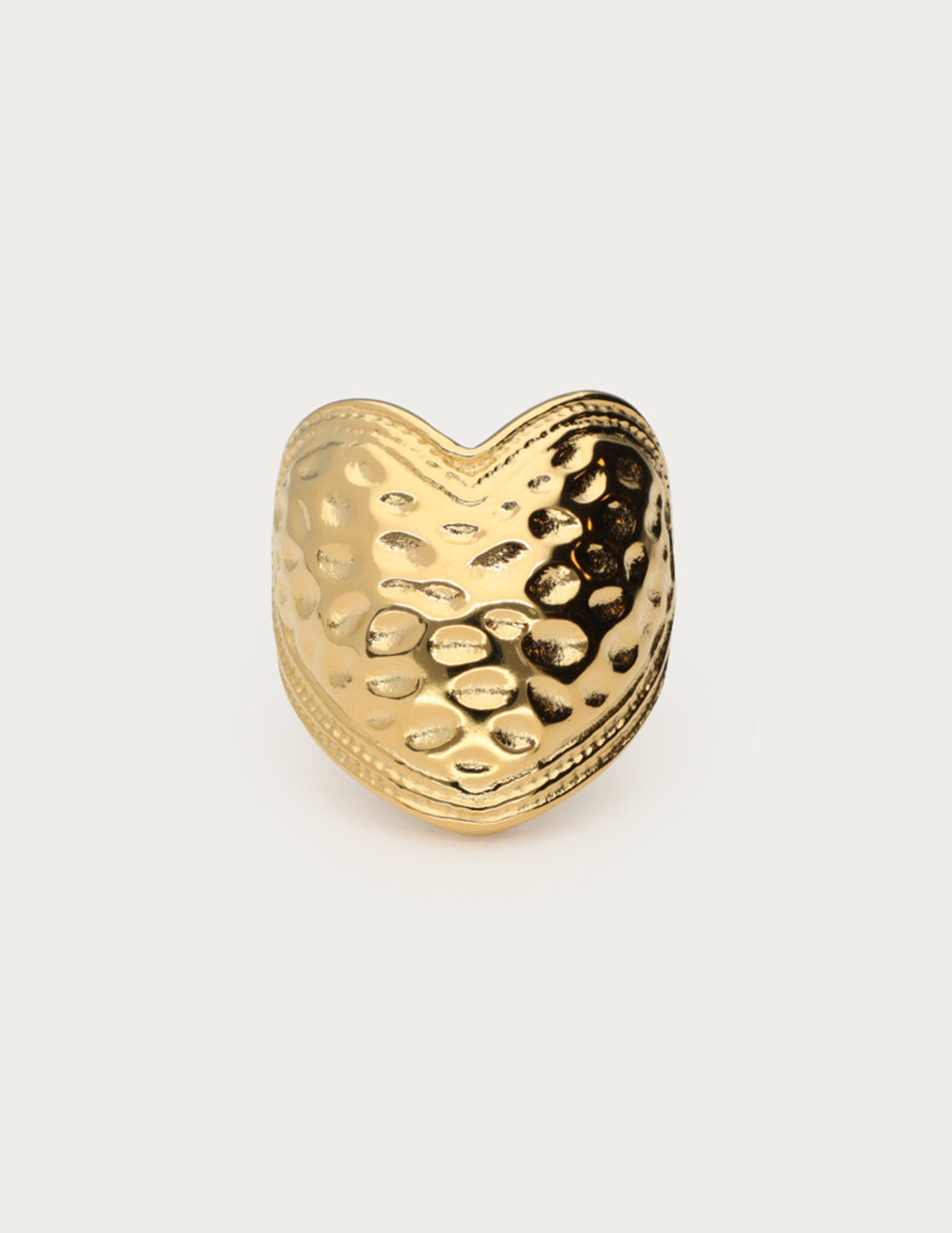 My Jewellery Bold statement ring met hart hammered MJ12559 Goud