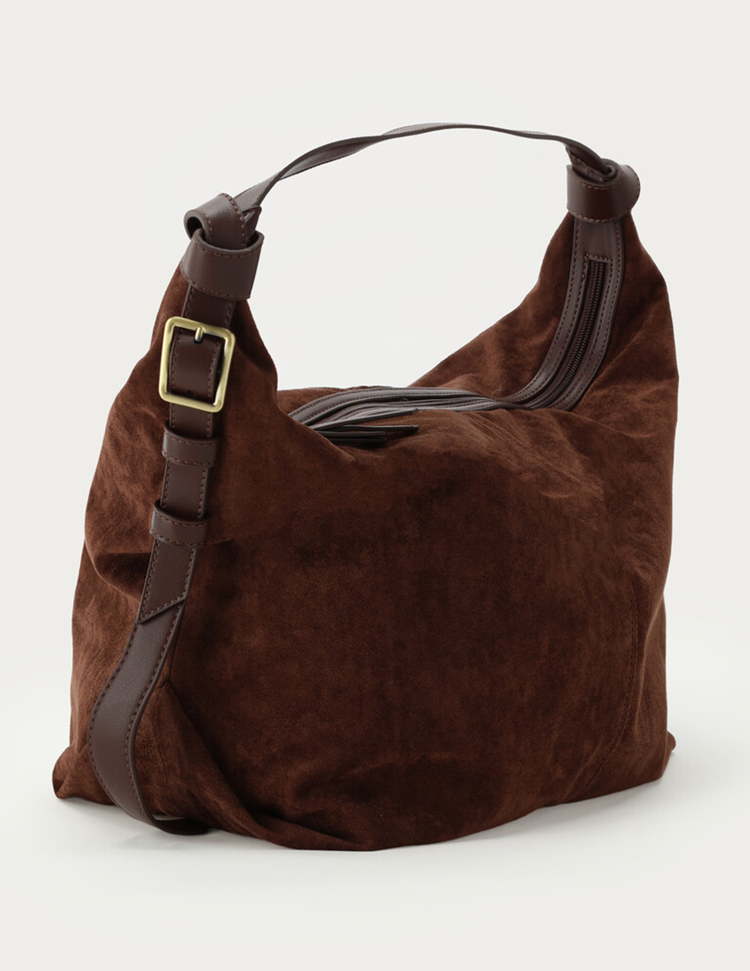 My Jewellery Schoudertas in suède look met gesp MJ15242 Donker bruin
