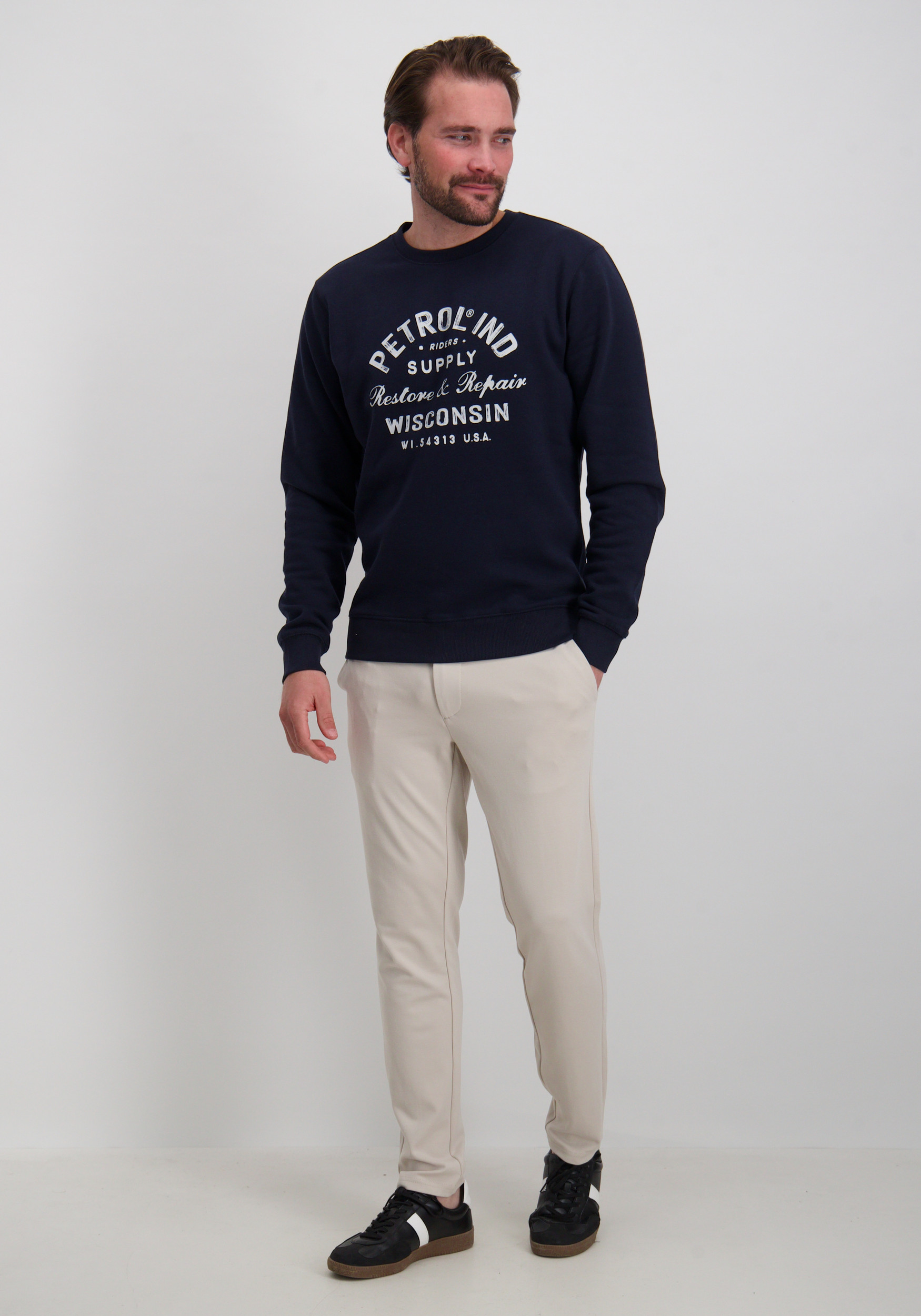 Petrol Sweater M-3050-SWR100 Donker blauw