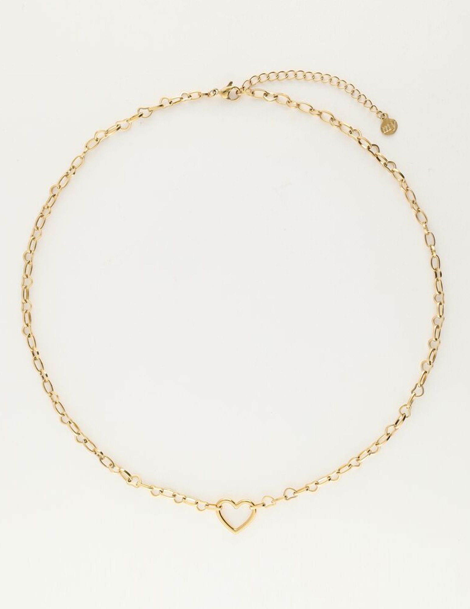 My Jewellery Schakelketting met klein open hart bedel MJ09694 Goud