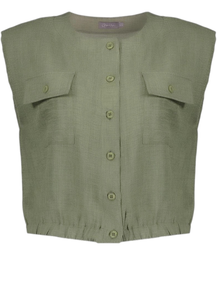 Geisha Gilet 63092-60 Donker groen