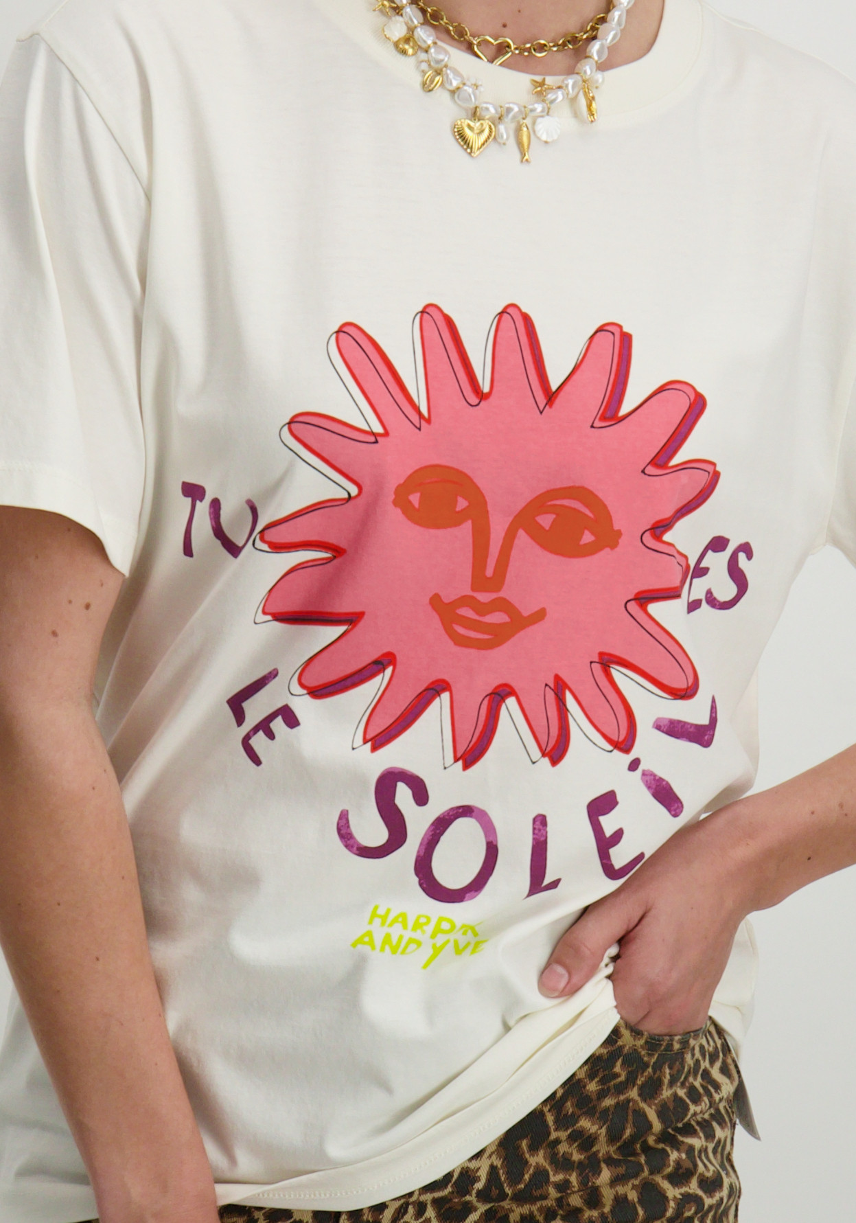Harper & Yve T-shirt Lesoleil HS25Y305 Ecru