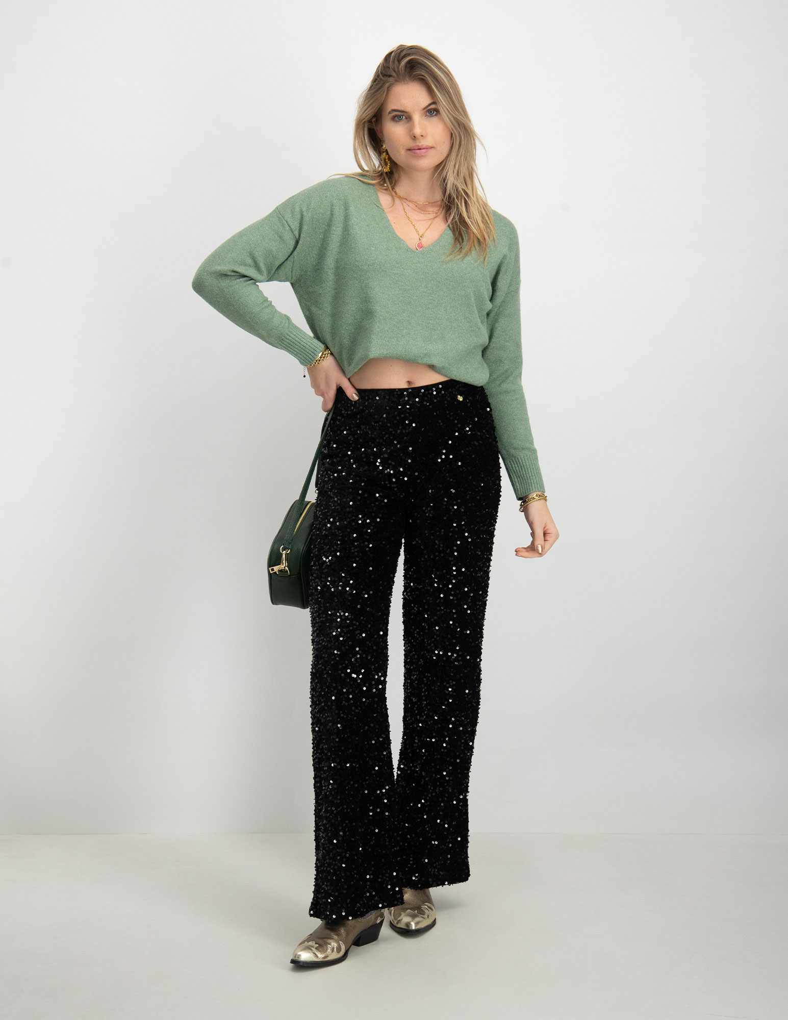 Only Trui Rica 15224360 Donker groen