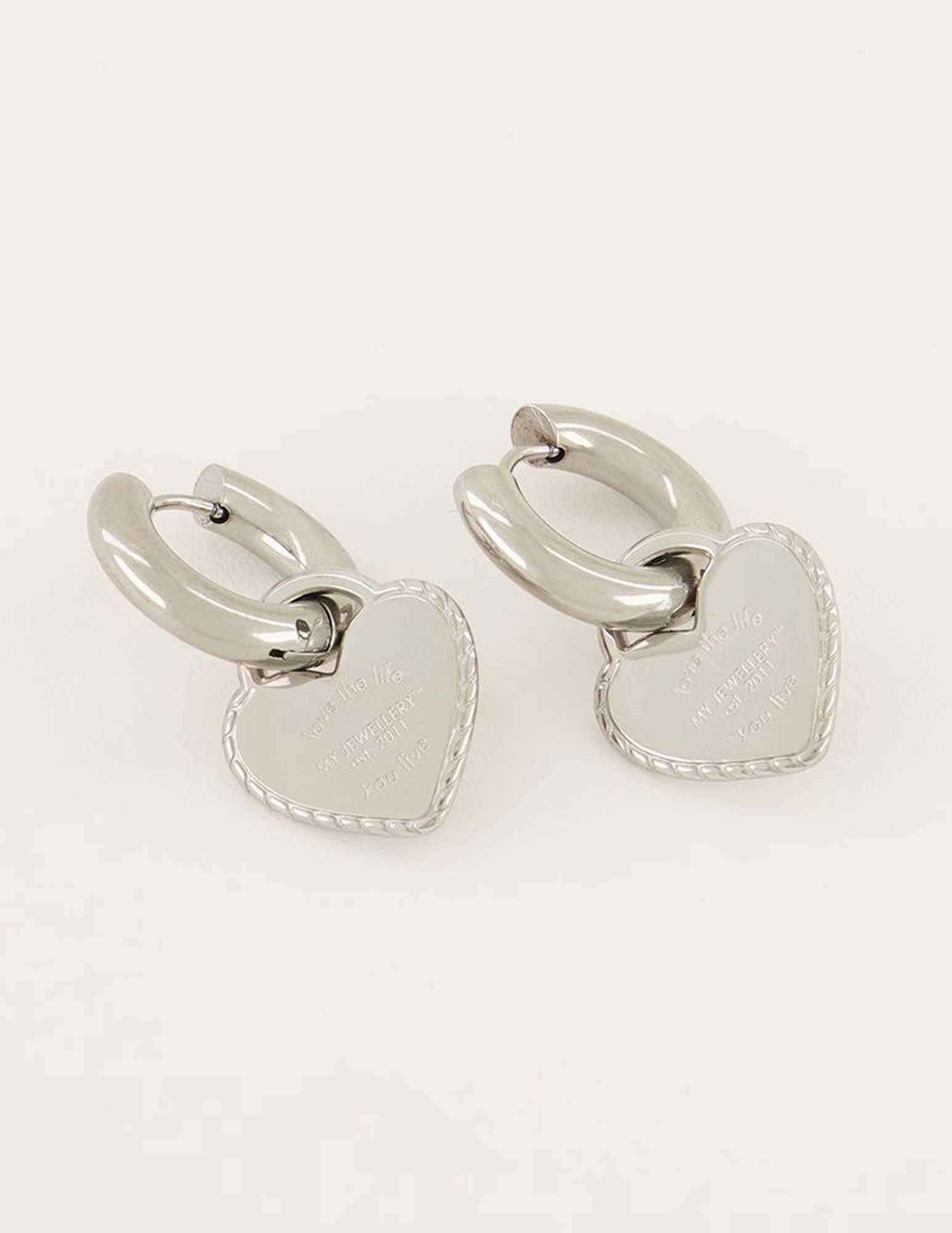My Jewellery Oorbellen met groot hart Candy Couture MJ06287 Zilver