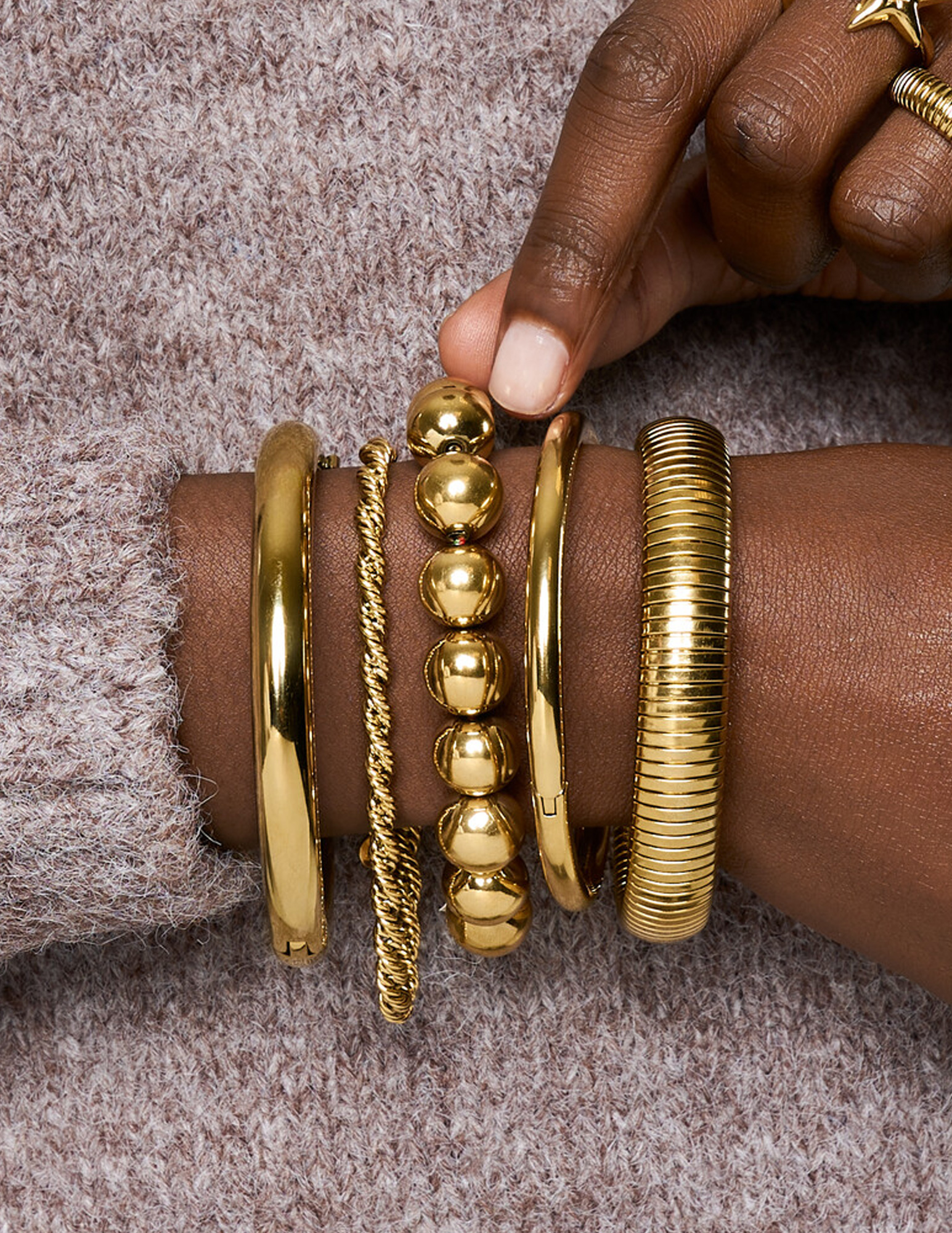 My Jewellery Armband chunky kralen MJ14712 Goud