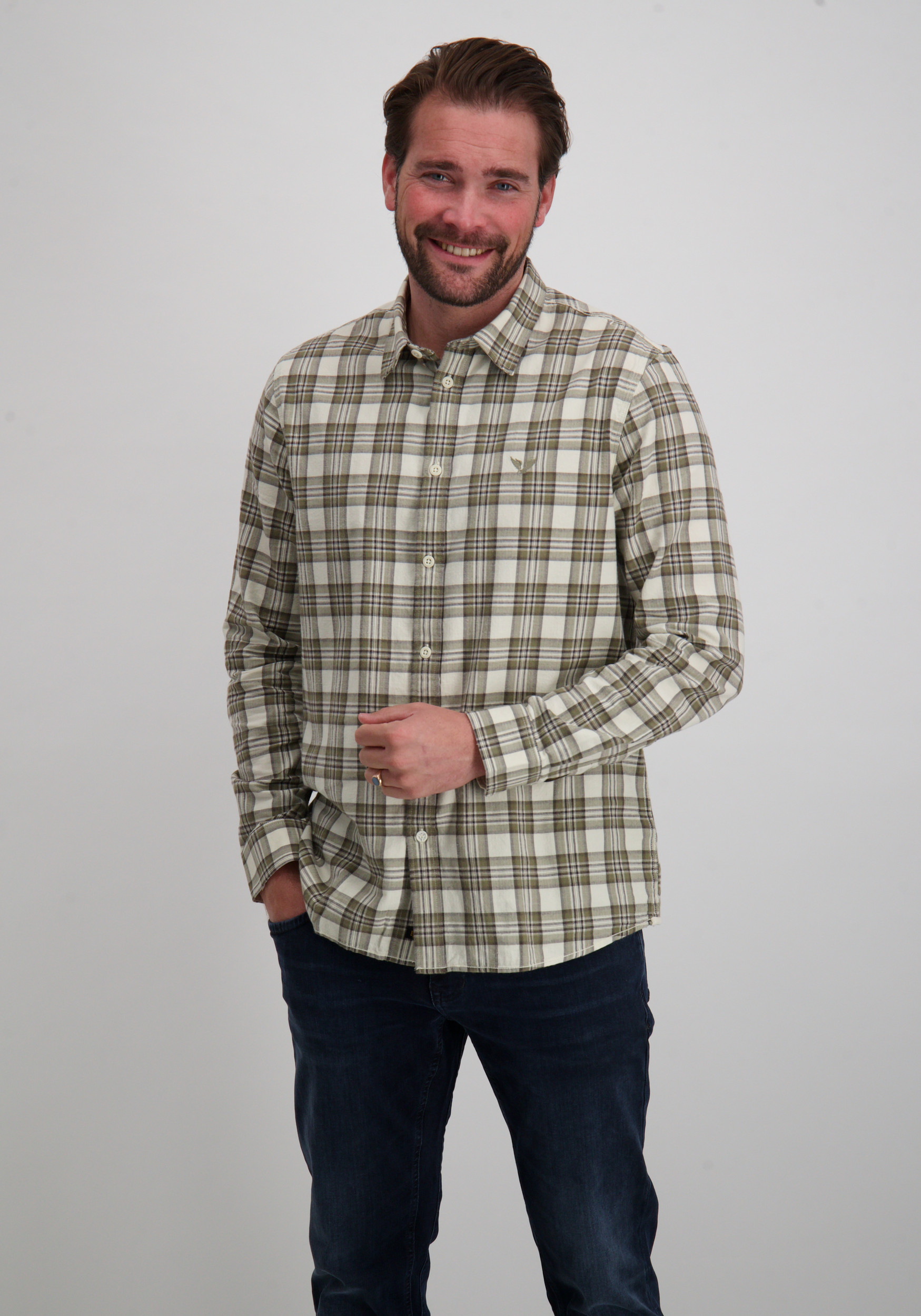 PME Legend Overhemd geruit PSI2510201 Wit