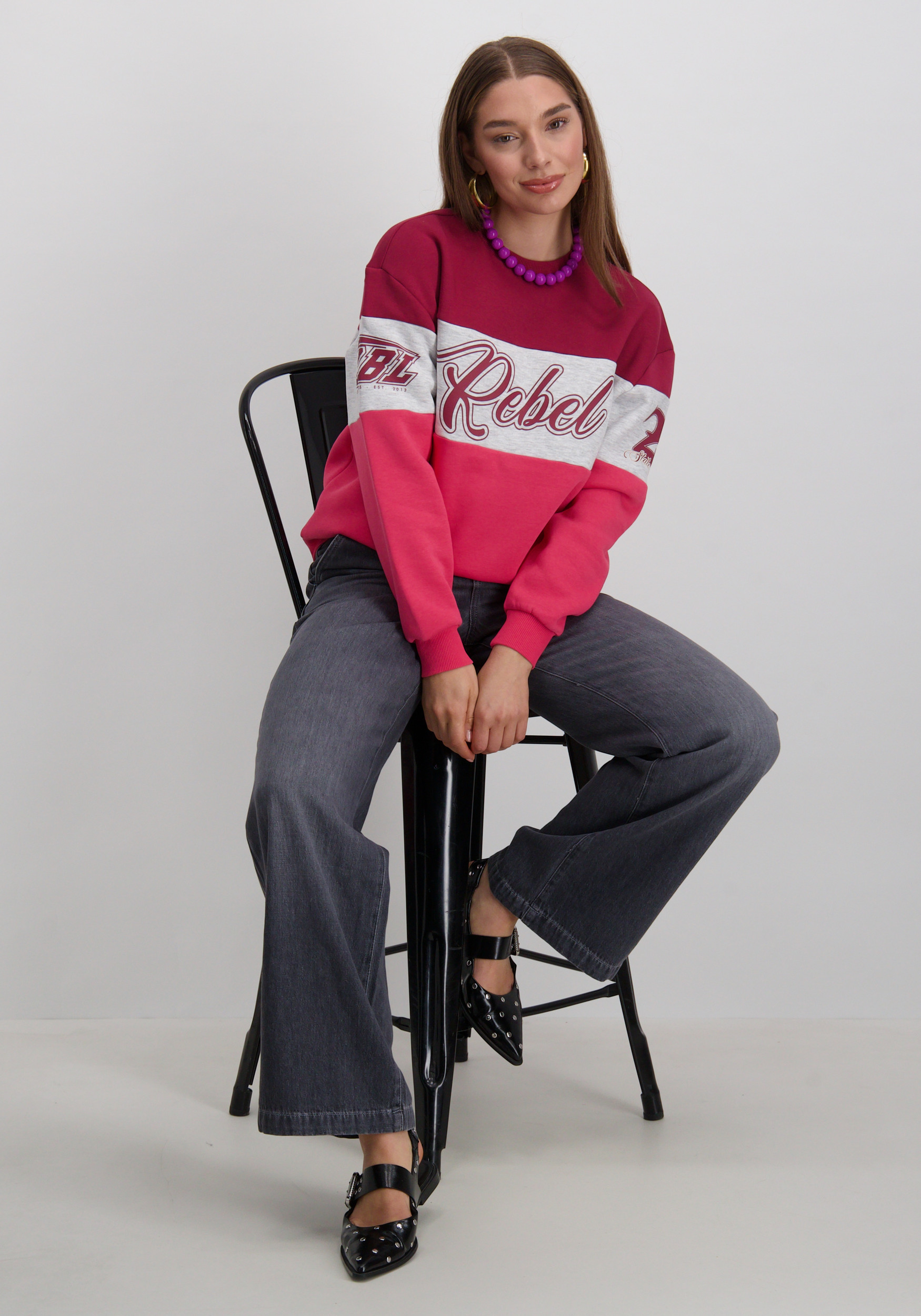 Colourful Rebel Sweater Colourblock WS417099 Multi