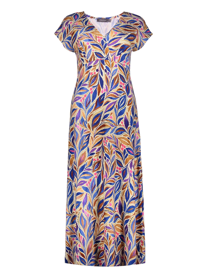 Geisha Lange jurk all-over print 67423-60 JANE Turquoise