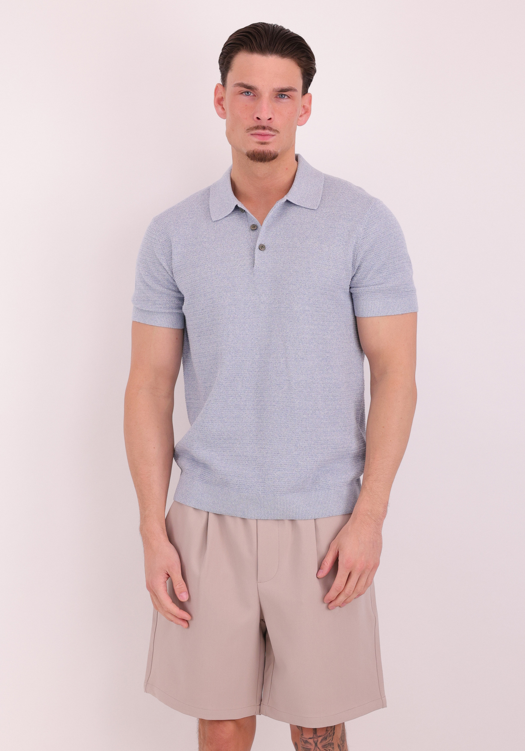 JACK & JONES Polo Riley 12292034 Licht blauw