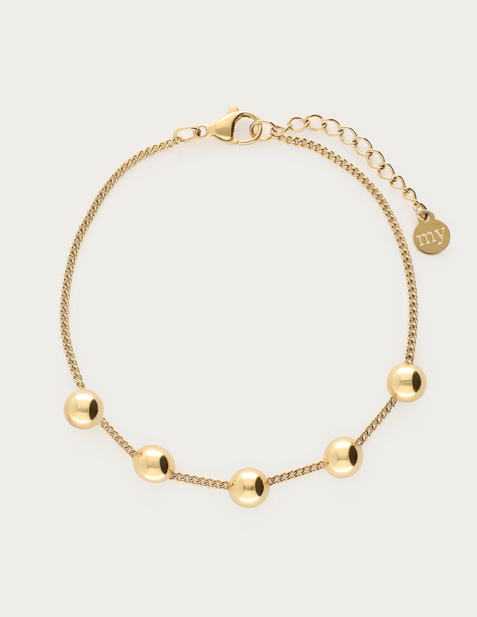 My Jewellery Bold armband met vijf bollen MJ14145 Goud