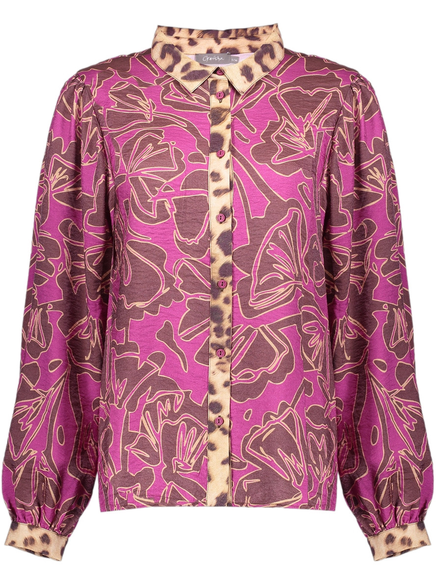 Geisha Blouse all-over print 53937-20 Bruin