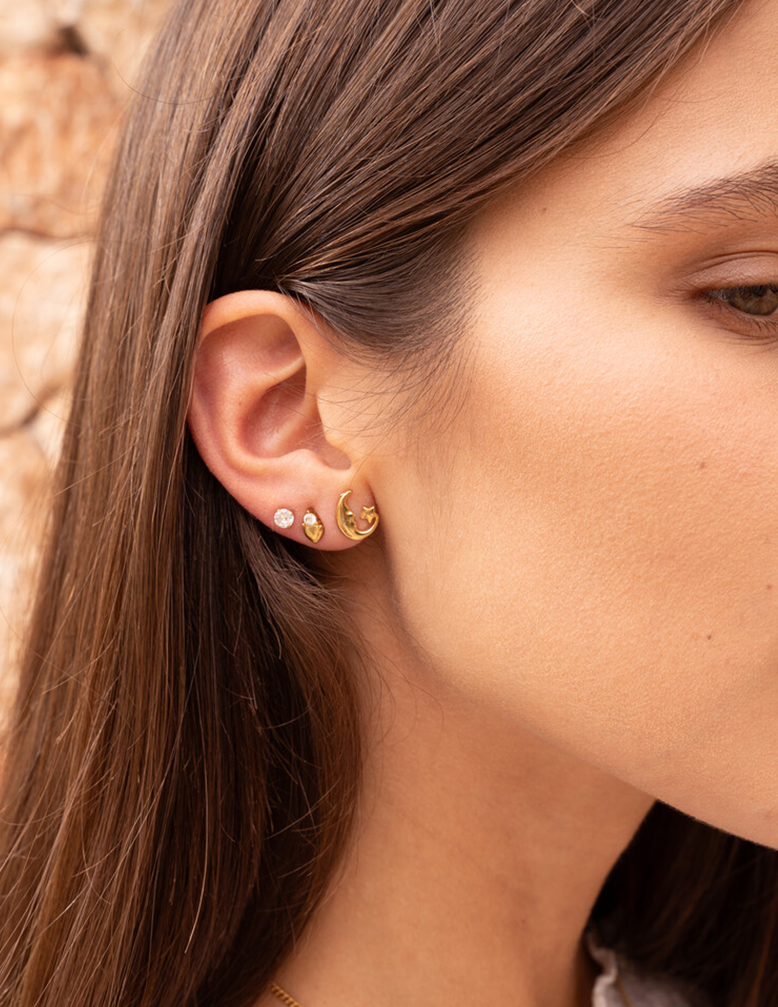 My Jewellery Studs hart met strass MJ12102 Goud