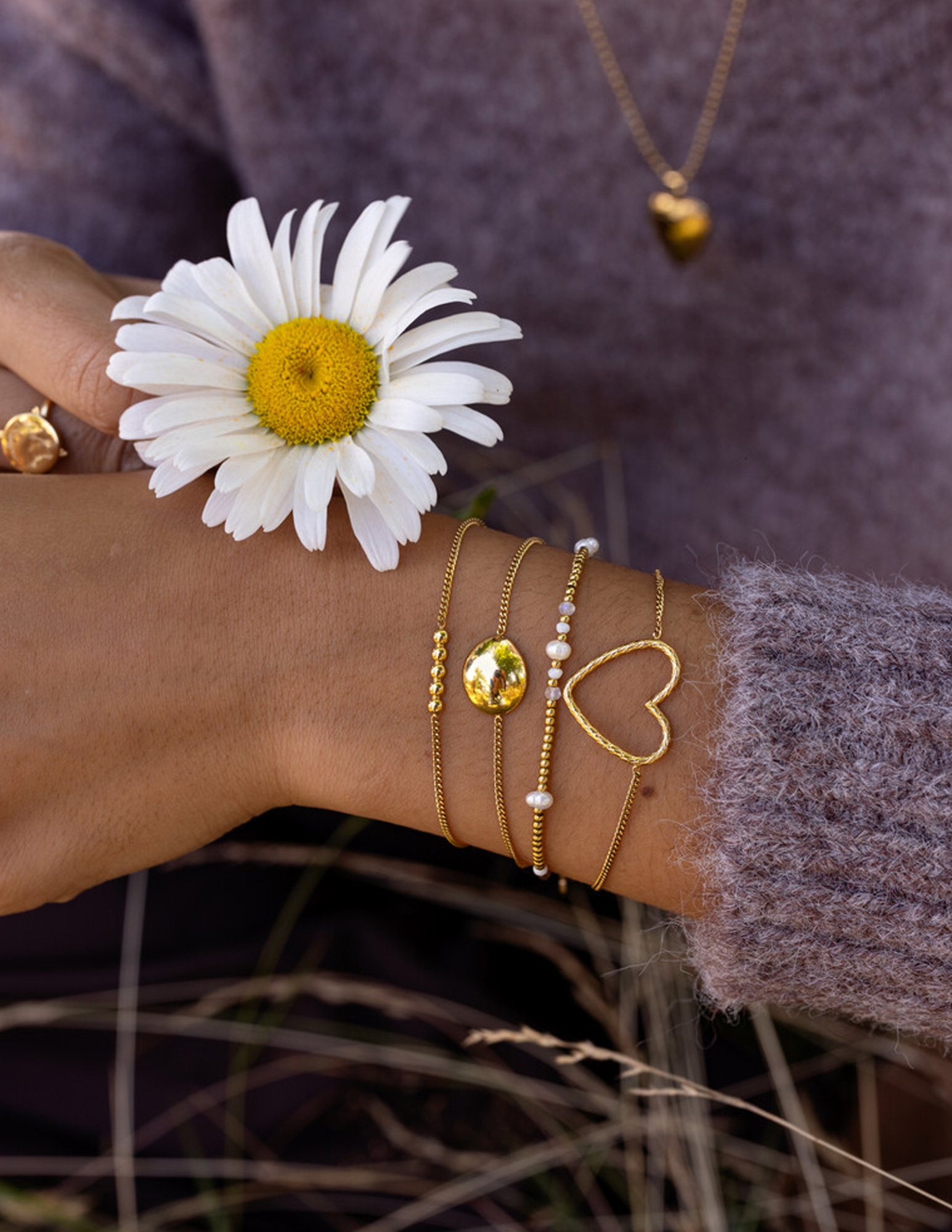 My Jewellery Mystic armband met zoetwaterparels MJ14245 Goud