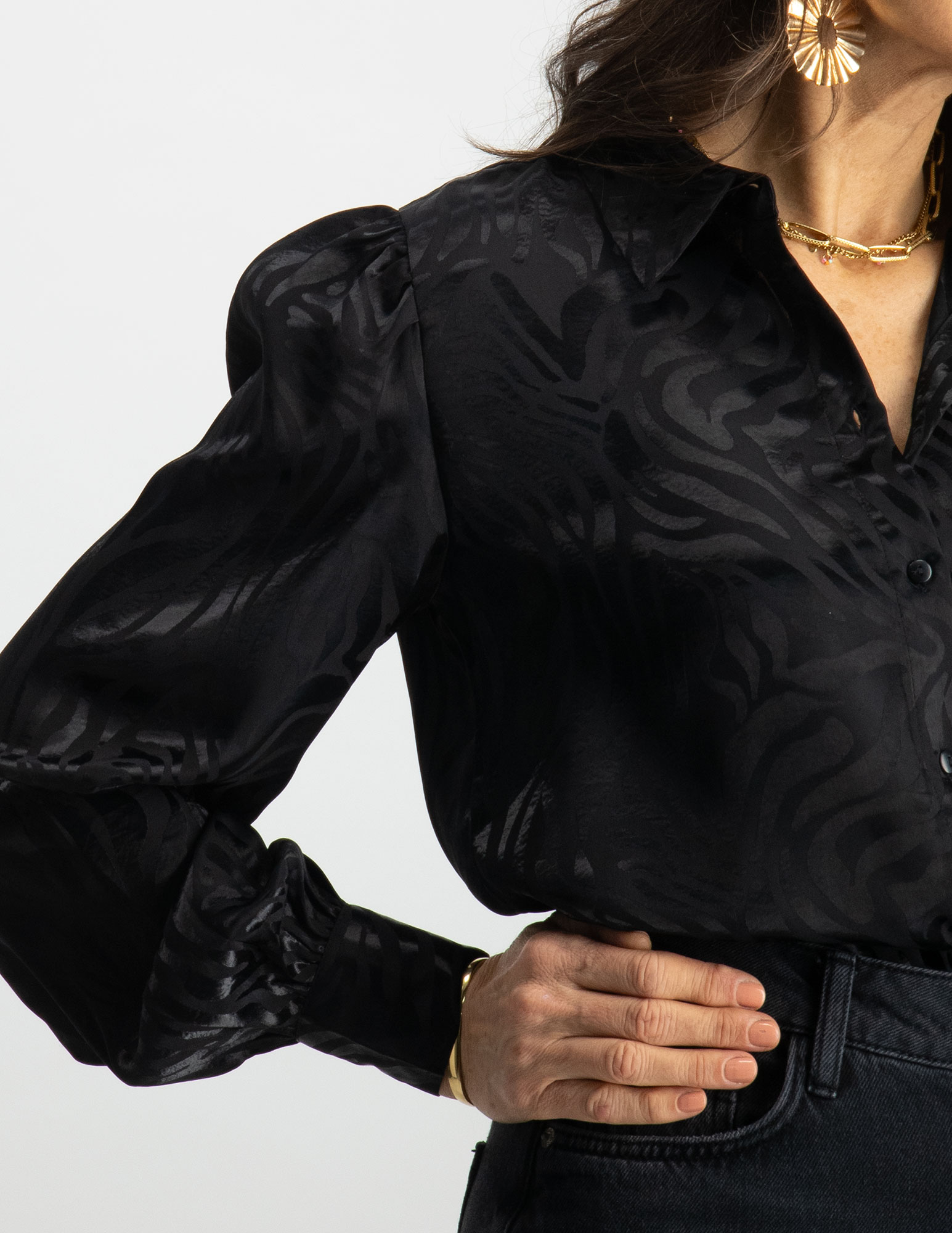 Jacqueline de jonge Blouse Diffi 15250037 Zwart