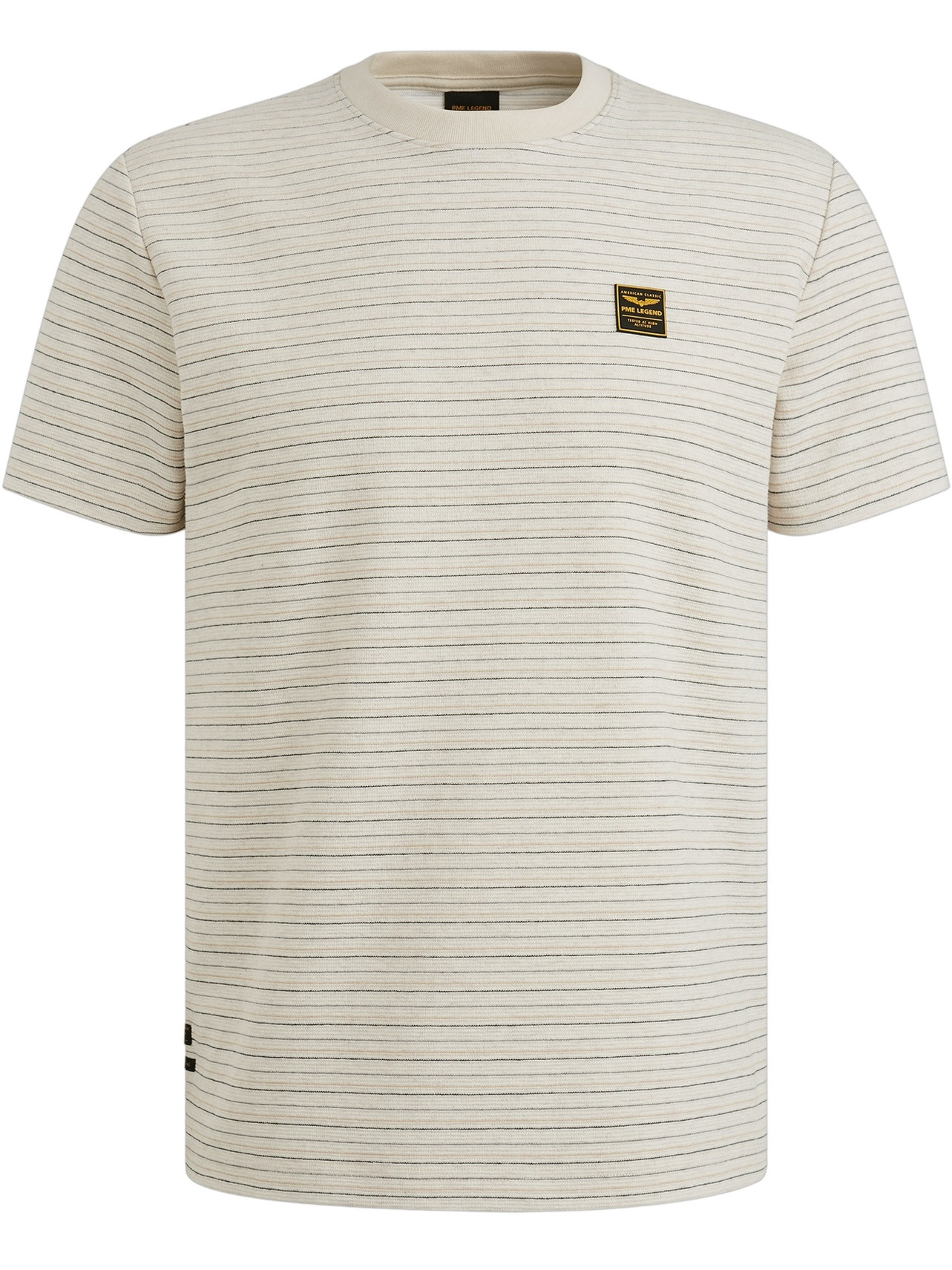 PME Legend T-shirt Gestreept PTSS2506555 Wolwit-ecru