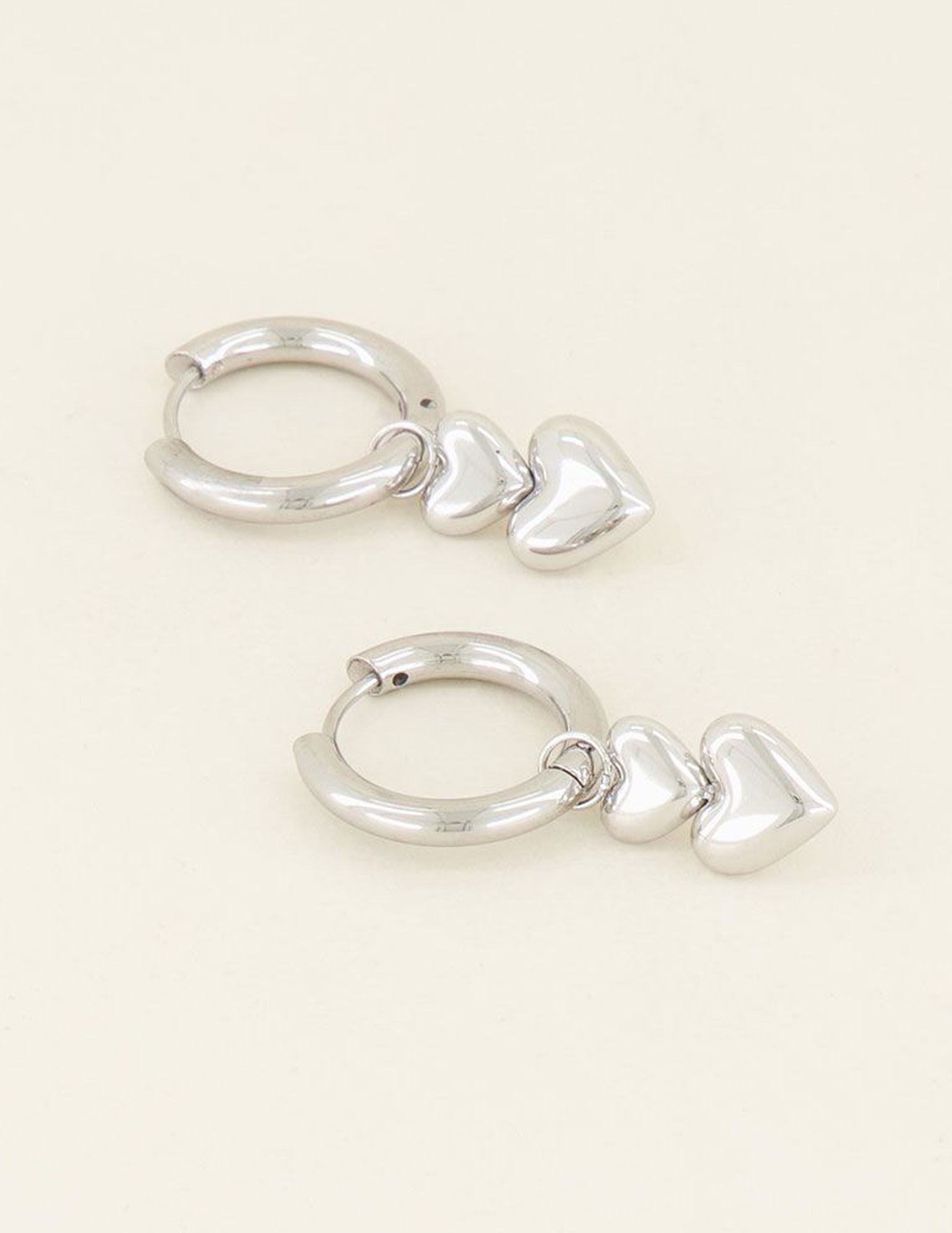 My Jewellery Oorbellen met hartjes MJ04138 Zilver