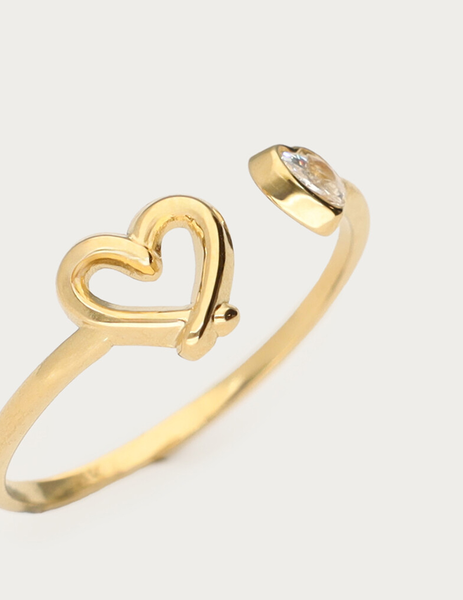 My Jewellery Ring met open hart en strass MJ14830 Goud