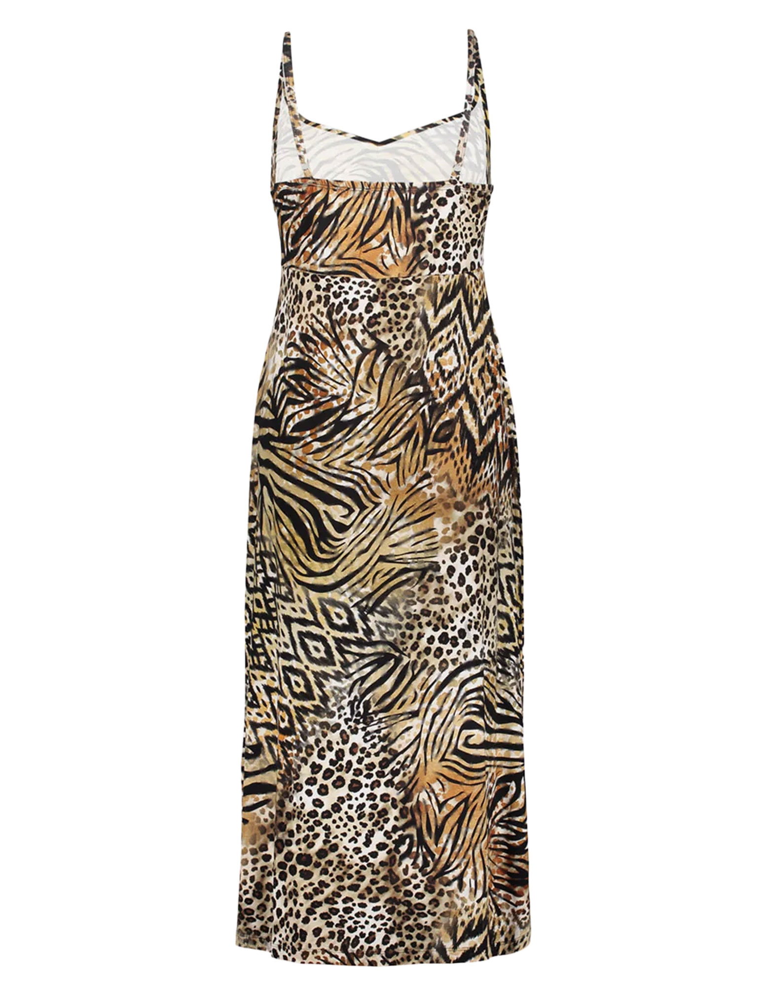 Geisha Jurk met all-over print 57360-60 NOA Donker bruin