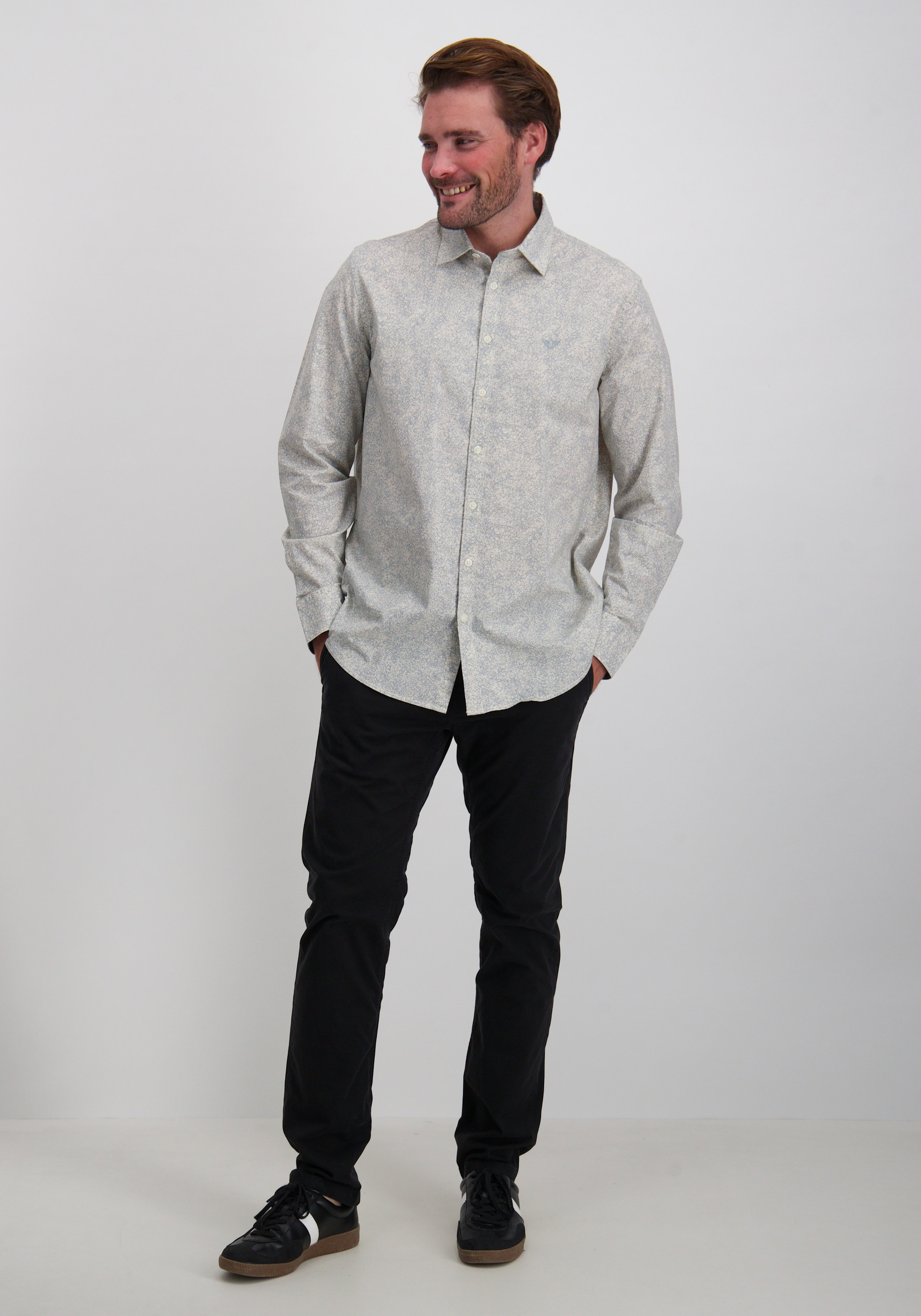 PME Legend Overhemd all-over print PSI2508211 Ecru