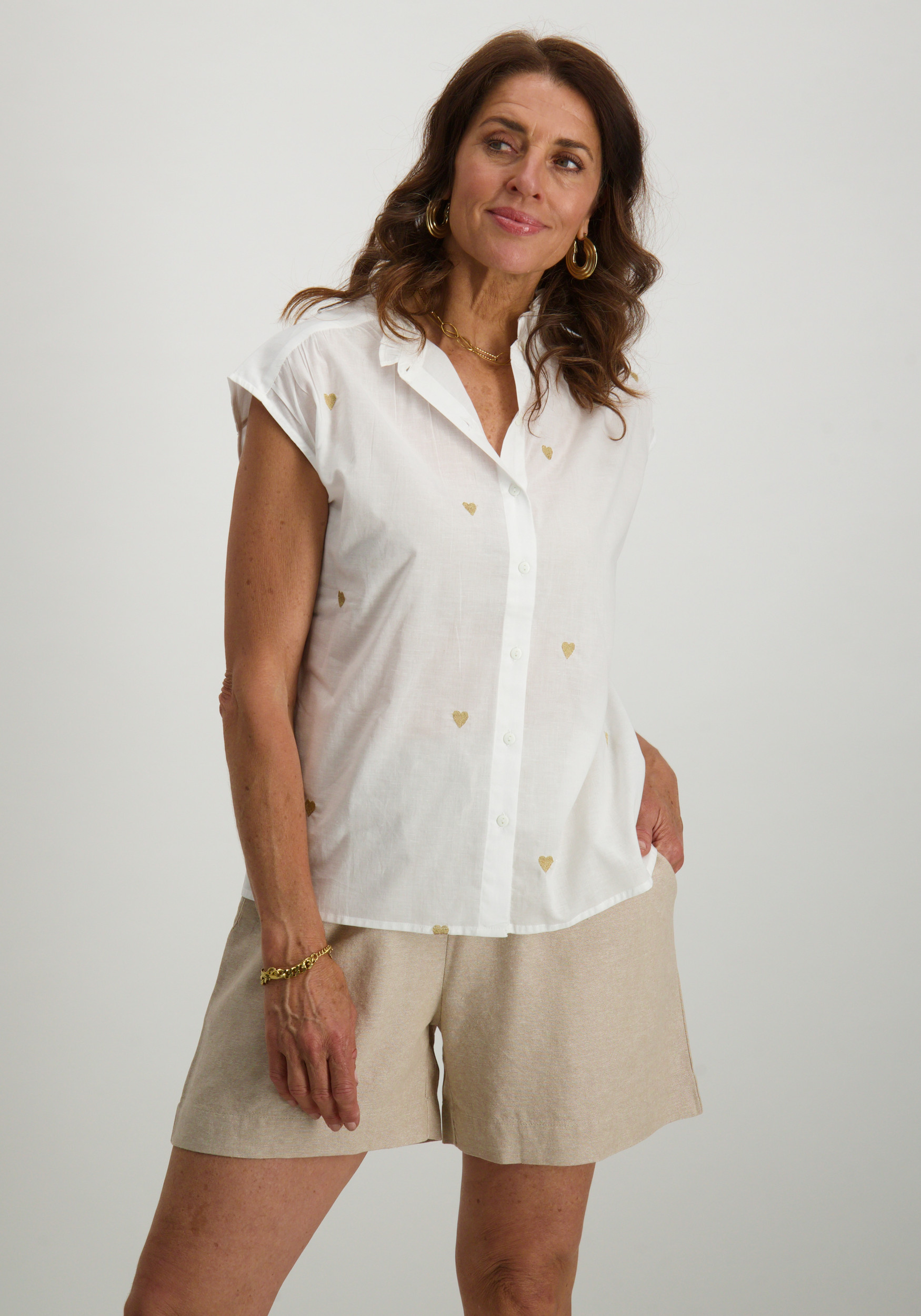 Geisha Blouse mouwloos 53341-81 Wolwit-ecru