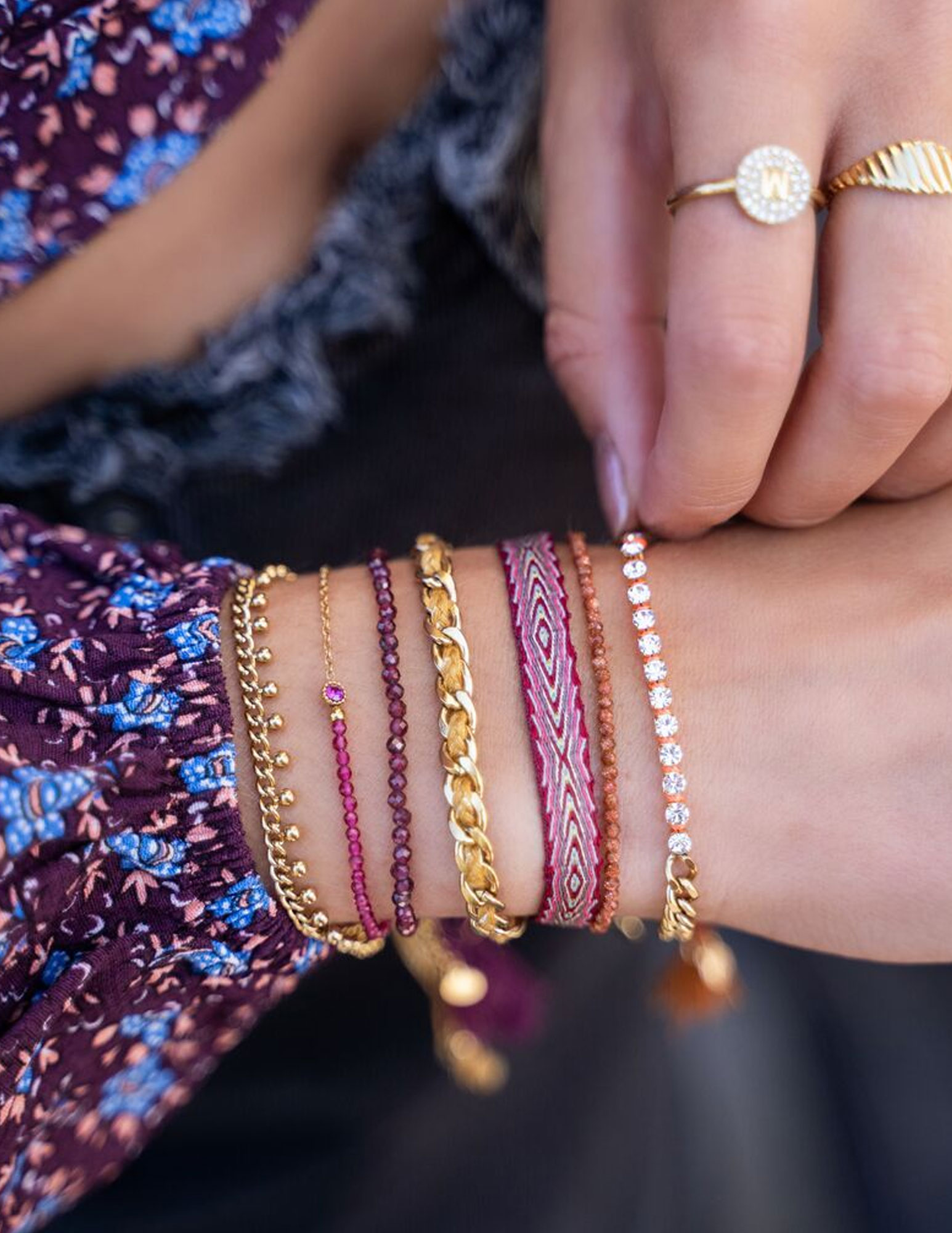 My Jewellery Schakelarmband met bolletjes MJ06812 Goud