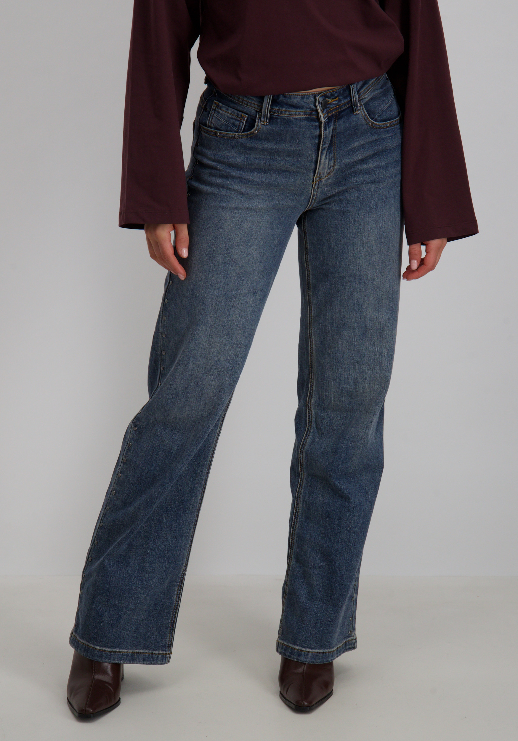 Red Button Jeans Colette studs SRB4613 Jeans blauw