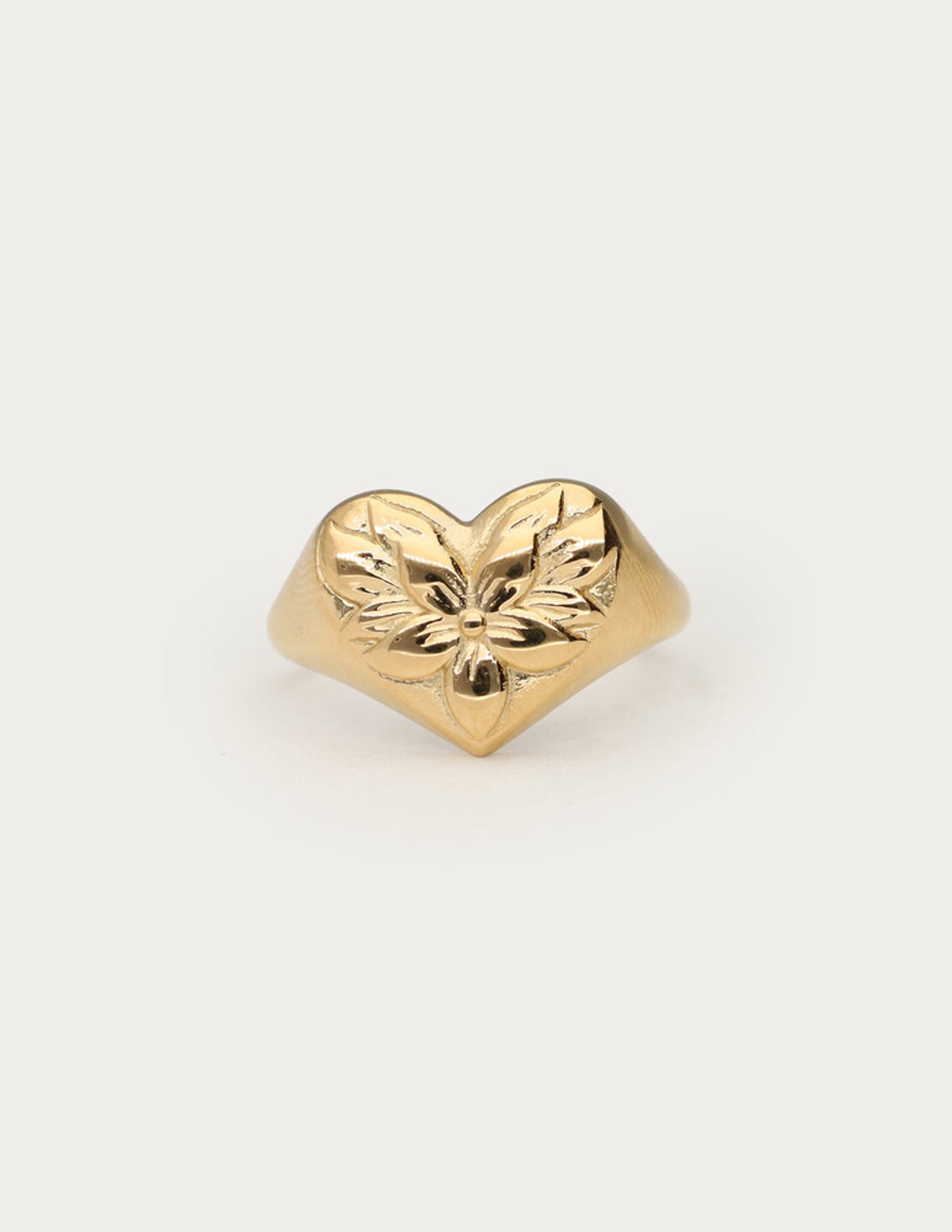 My Jewellery Botanical statement ring met bloemen hart MJ13744 Goud