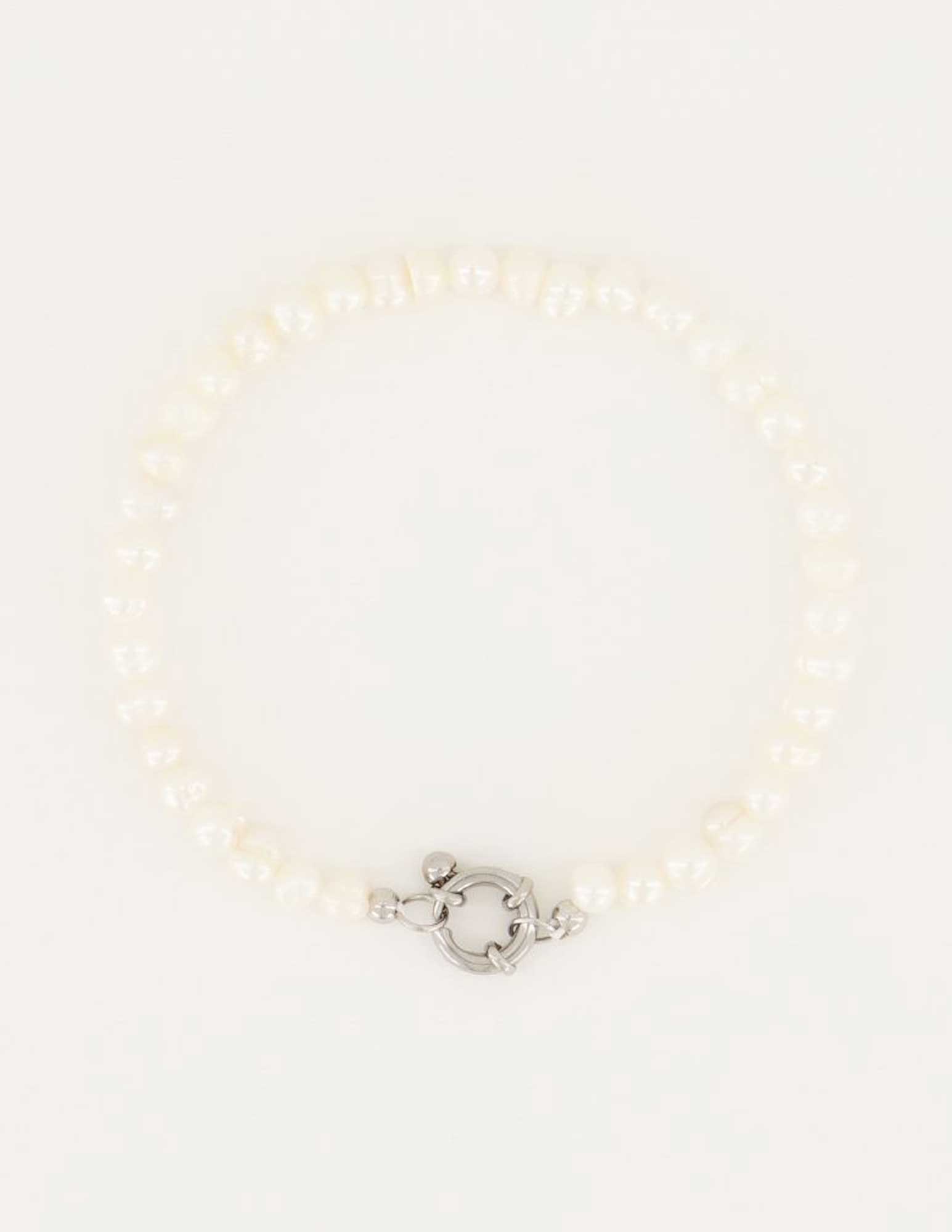 My Jewellery Armband met parels en slotje MJ05406 Zilver