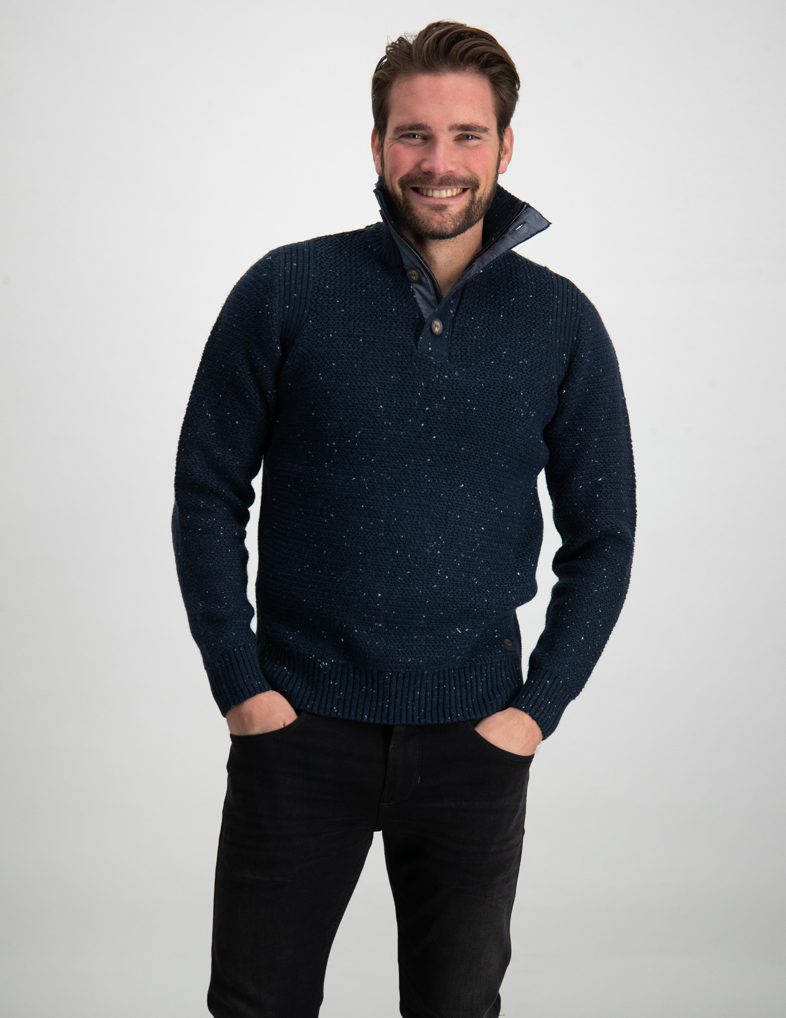 Petrol Trui M-3030-KWC226 Donker blauw