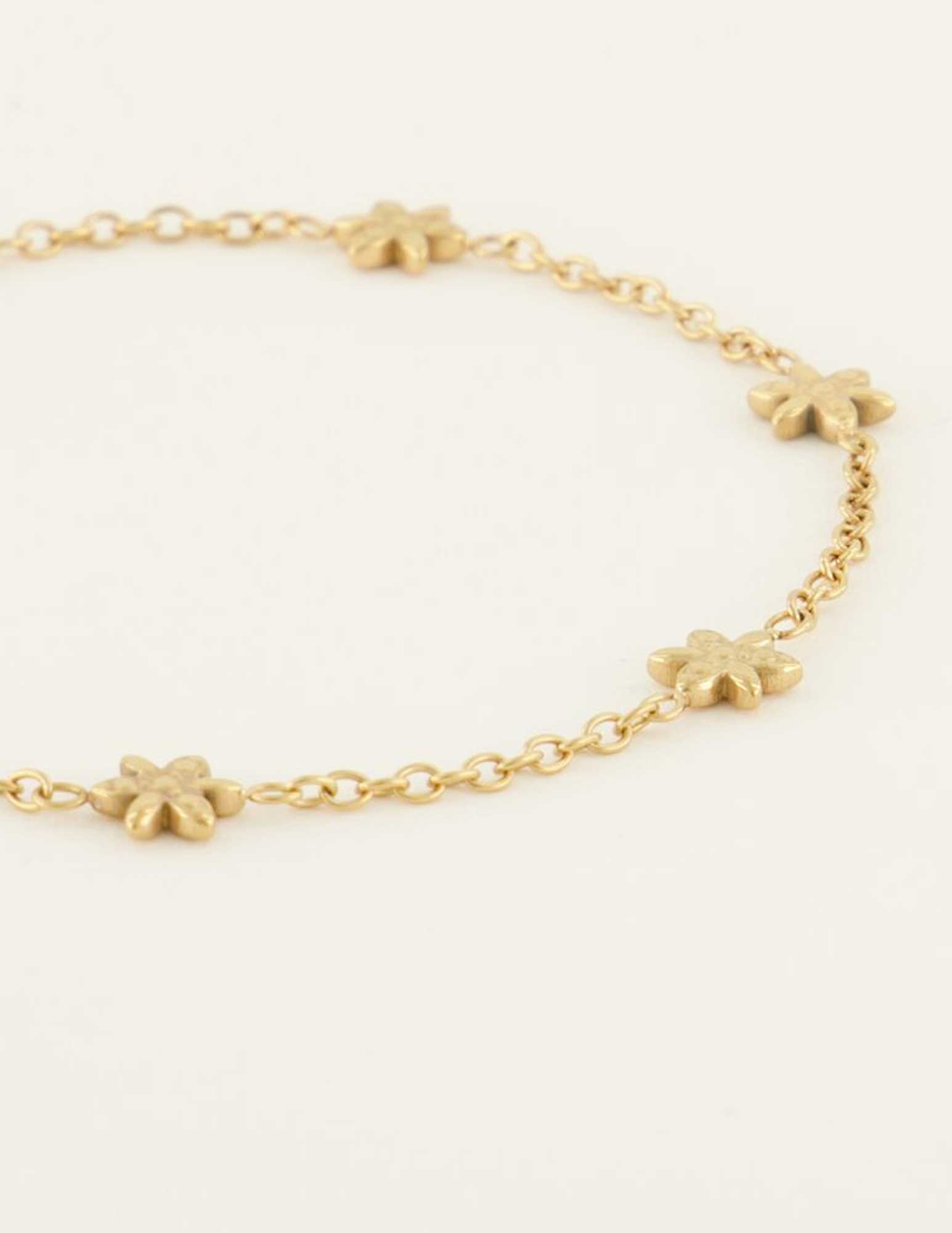 My Jewellery Armband met bloemen MJ07965 Goud