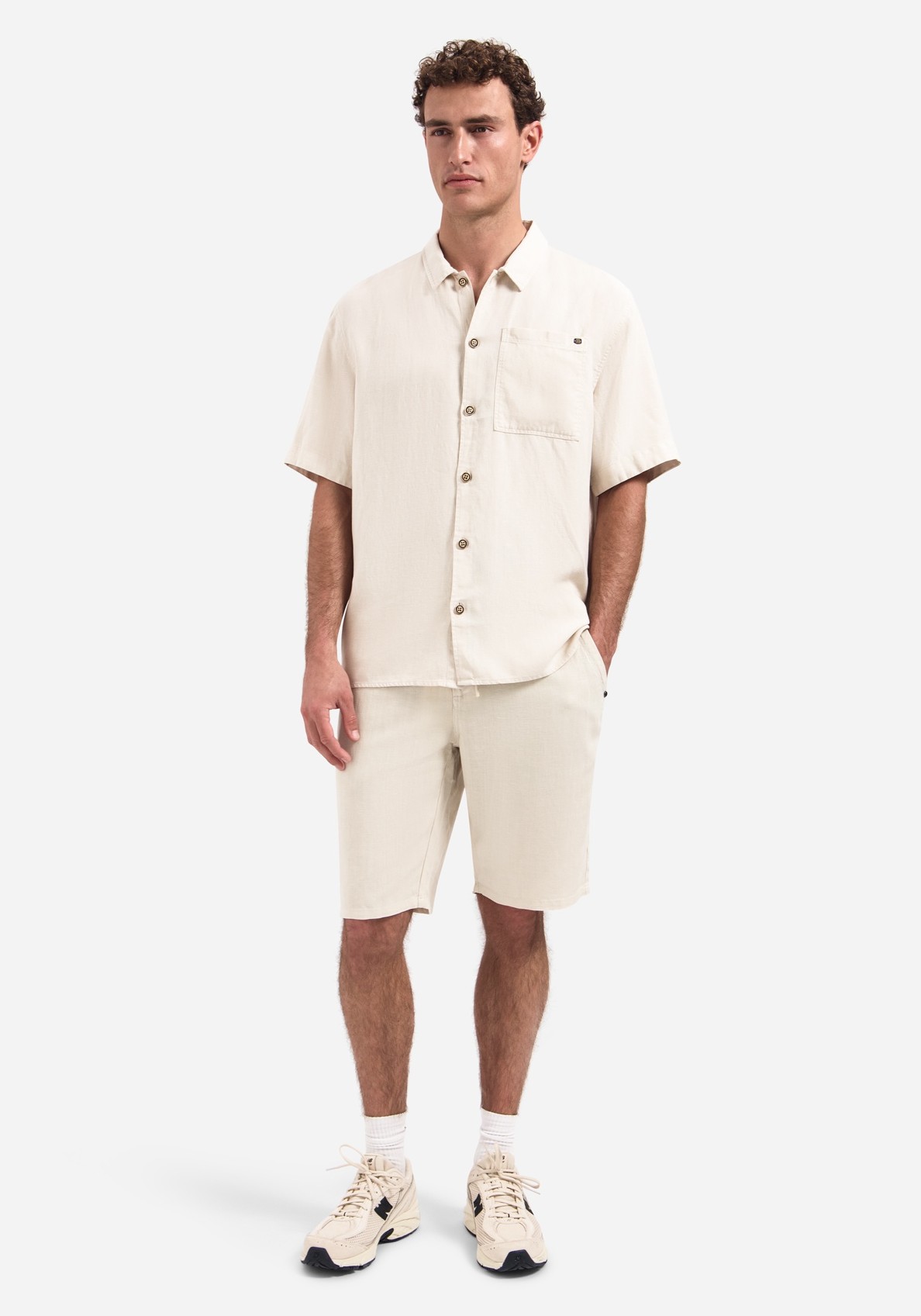 No Excess Overhemd linnen 32420423 Beige